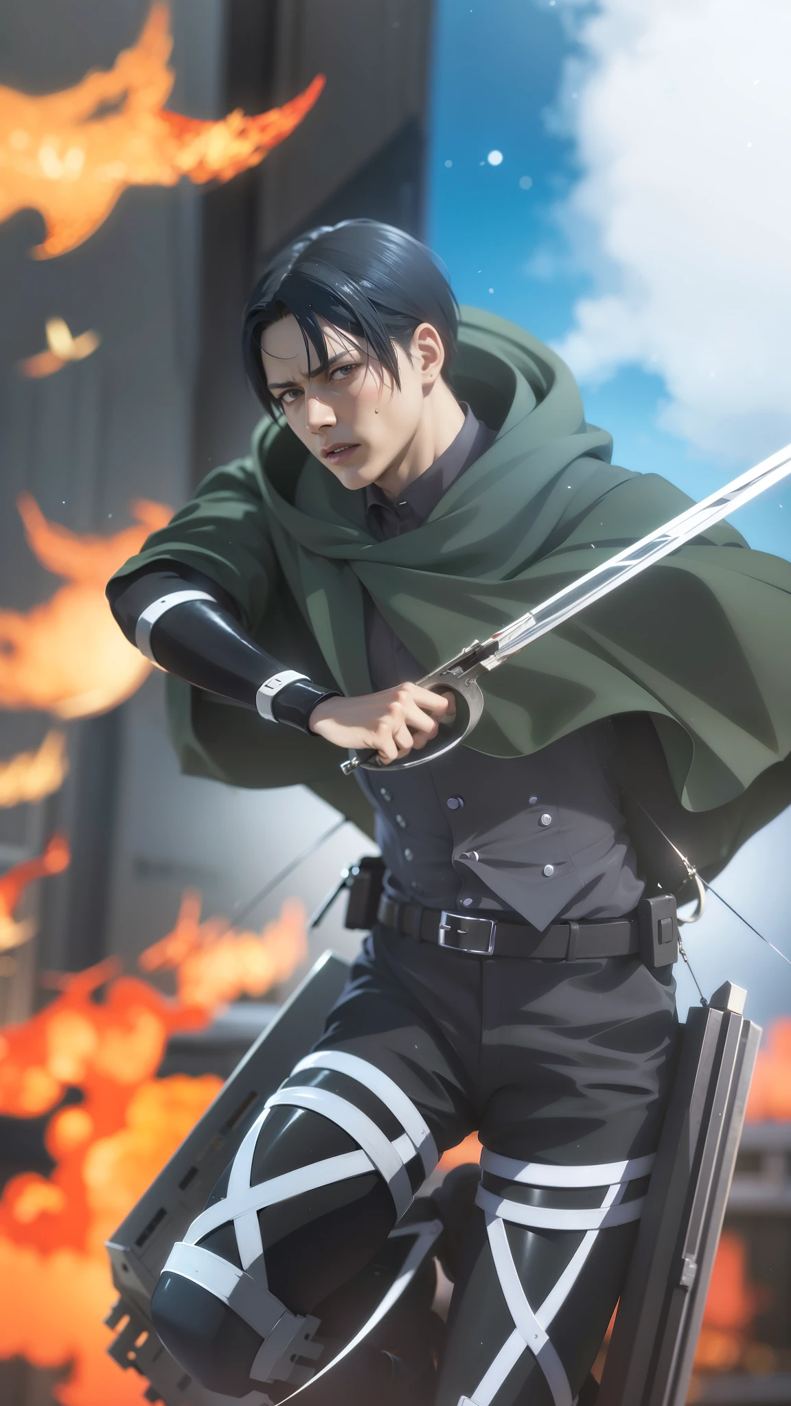 anime character with a bow and arrow in his hand, levi ackerman, (attack on titans anime), 4 k manga wallpaper, shingeki no kyojin, portrait of eren yeager, from attack on titan, attack on titan anime style, in attack on titan, snk, eren yeager, badass anime 8 k, attack on titan covert art