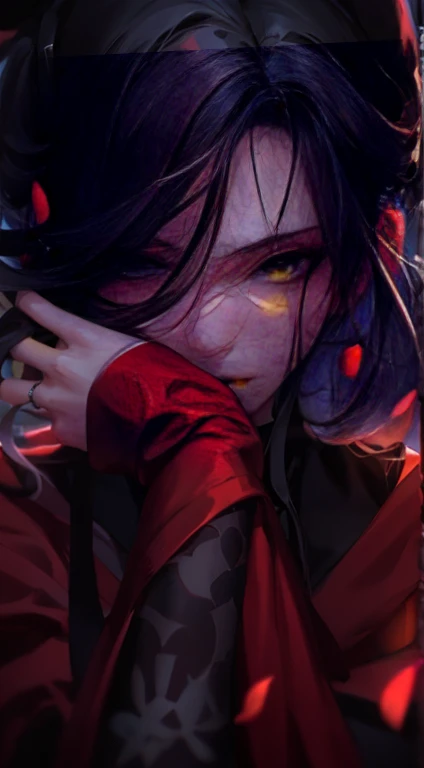 Charming faceless, Licking one's lips, Eyes stare , very beautiful, wuxia, Chinese, Horror manga style, dark, soul, dark red, Photorealistic Eyes, Bokeh, Monstrous, Surreal illustration, Horror Illustrator, Pathological theme, Hollow Knight's Art Style, Full Body Shot, Full Body Shot