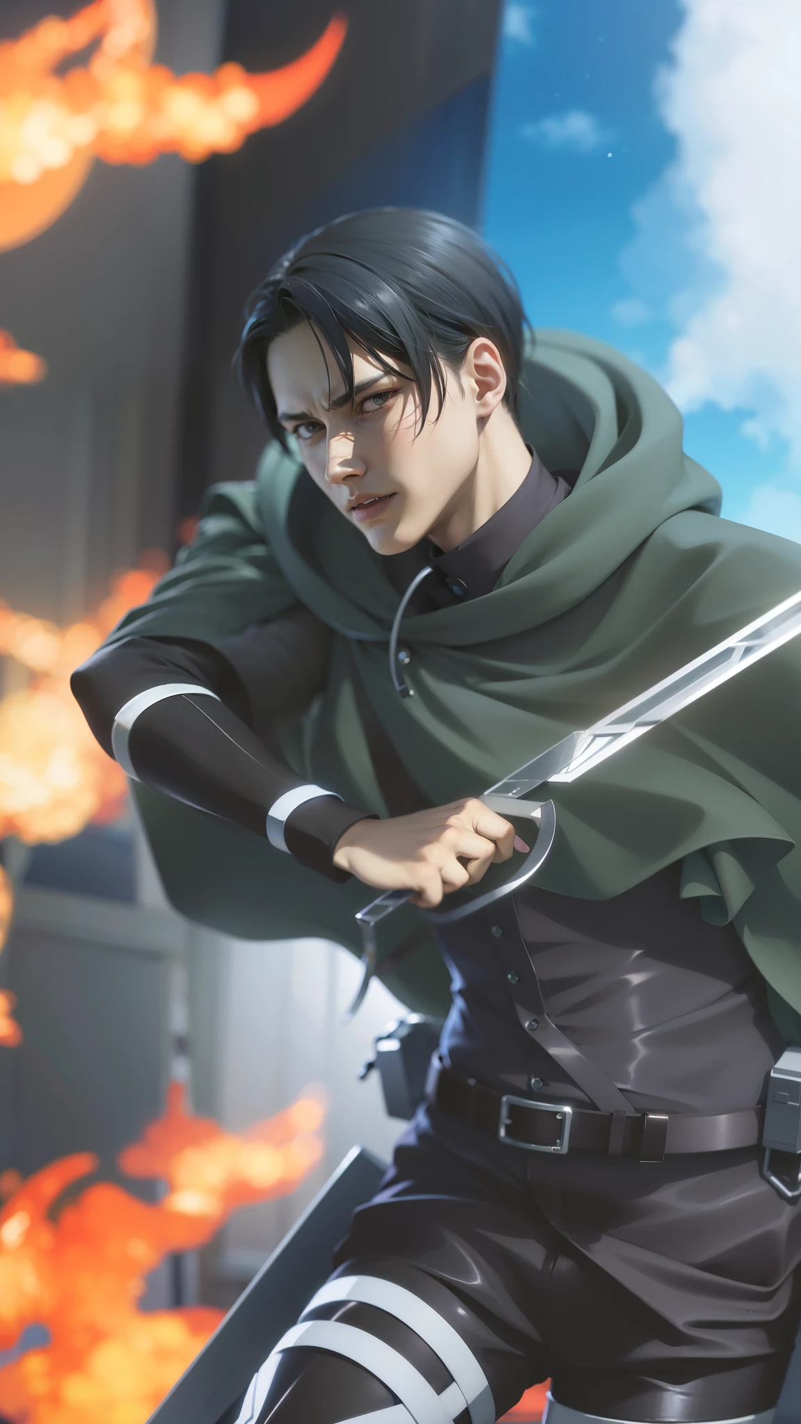 anime character with a bow and arrow in his hand, levi ackerman, (attack on titans anime), 4 k manga wallpaper, shingeki no kyojin, portrait of eren yeager, from attack on titan, attack on titan anime style, in attack on titan, snk, eren yeager, badass anime 8 k, attack on titan covert art