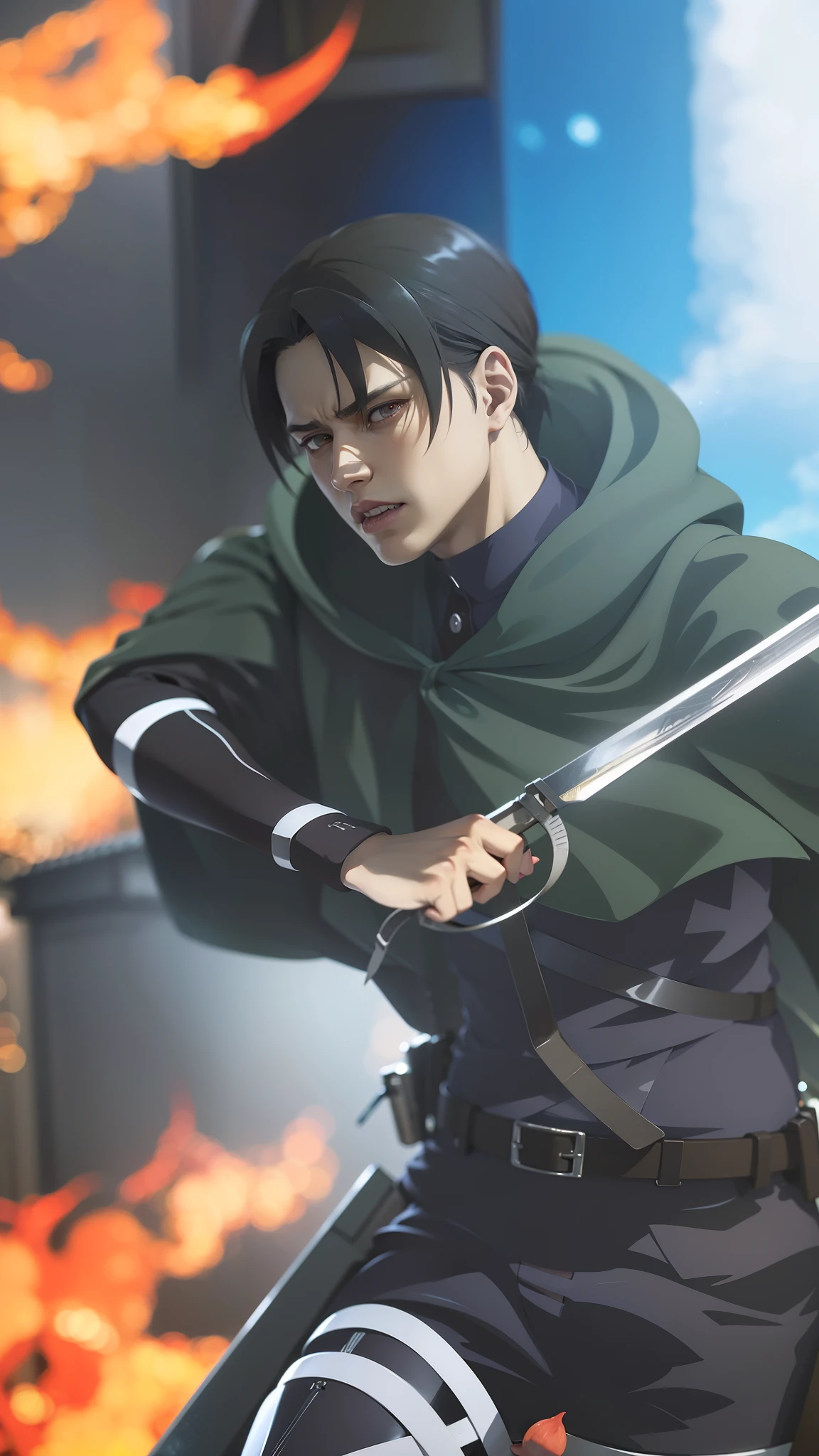 anime character with a bow and arrow in his hand, levi ackerman, (attack on titans anime), 4 k manga wallpaper, shingeki no kyojin, portrait of eren yeager, from attack on titan, attack on titan anime style, in attack on titan, snk, eren yeager, badass anime 8 k, attack on titan covert art