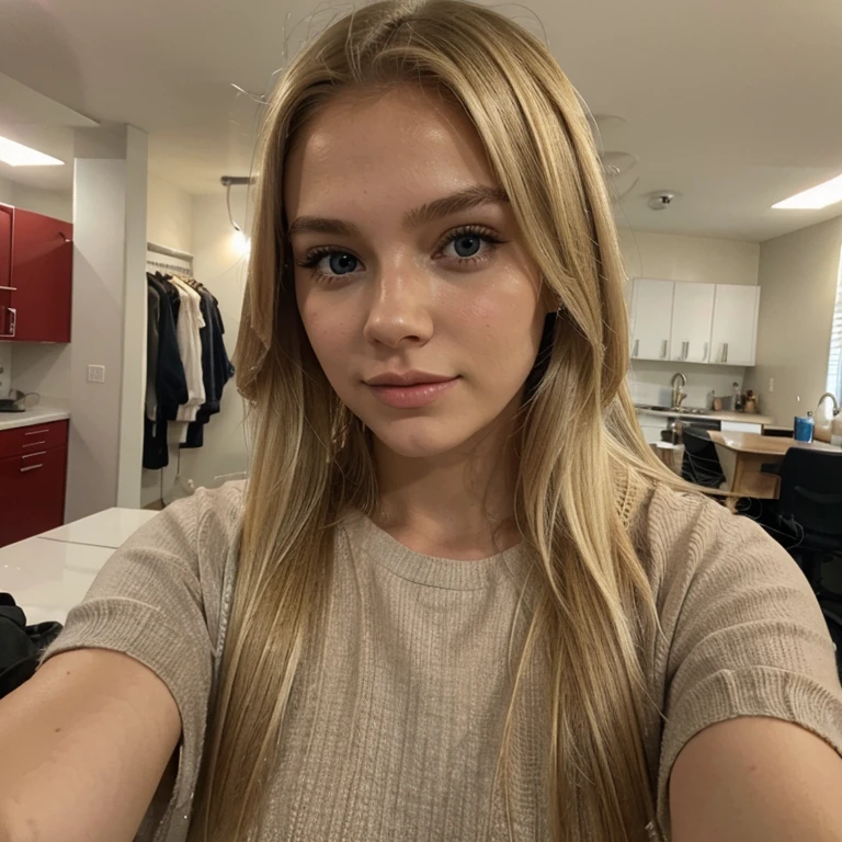 Real blonde girl selfie