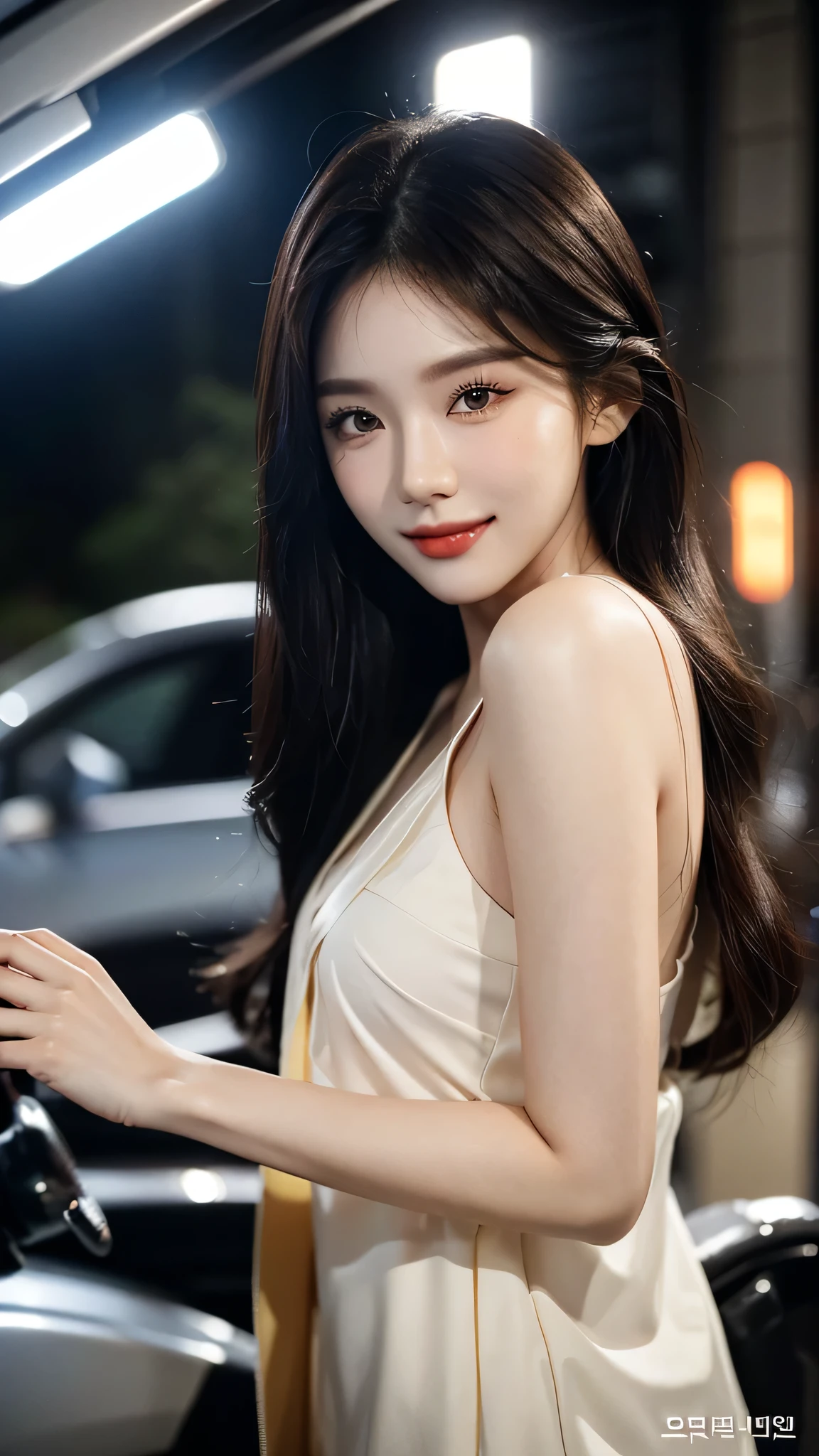 masterpiece、top-quality)、1 beutiful girl、in the villa , ((Wearing black sunglasses )), (Detailed beautiful eyes), ((Detailed skin)) , ((Detailed medium hair)), Walk around the store、((Boyish Brown Medium Hair))、((Smaller face))、((Neutral face))、((Face seen from the side))、((Light brown eyes))、((Korean Girl))、((18year old))、((cool lady))、((A shy smile on his face))、((Korean Makeup))、((elongated and sharp eyes))、((Happy dating))、((boyish))、((Shot from the same height as your face)、), ((CG rendering)), ((Blurred background)), ((16K)), ((Very detailed)), ((wallpaper)), ((depth of field)), ((movie light)), (( Ray tracing)).