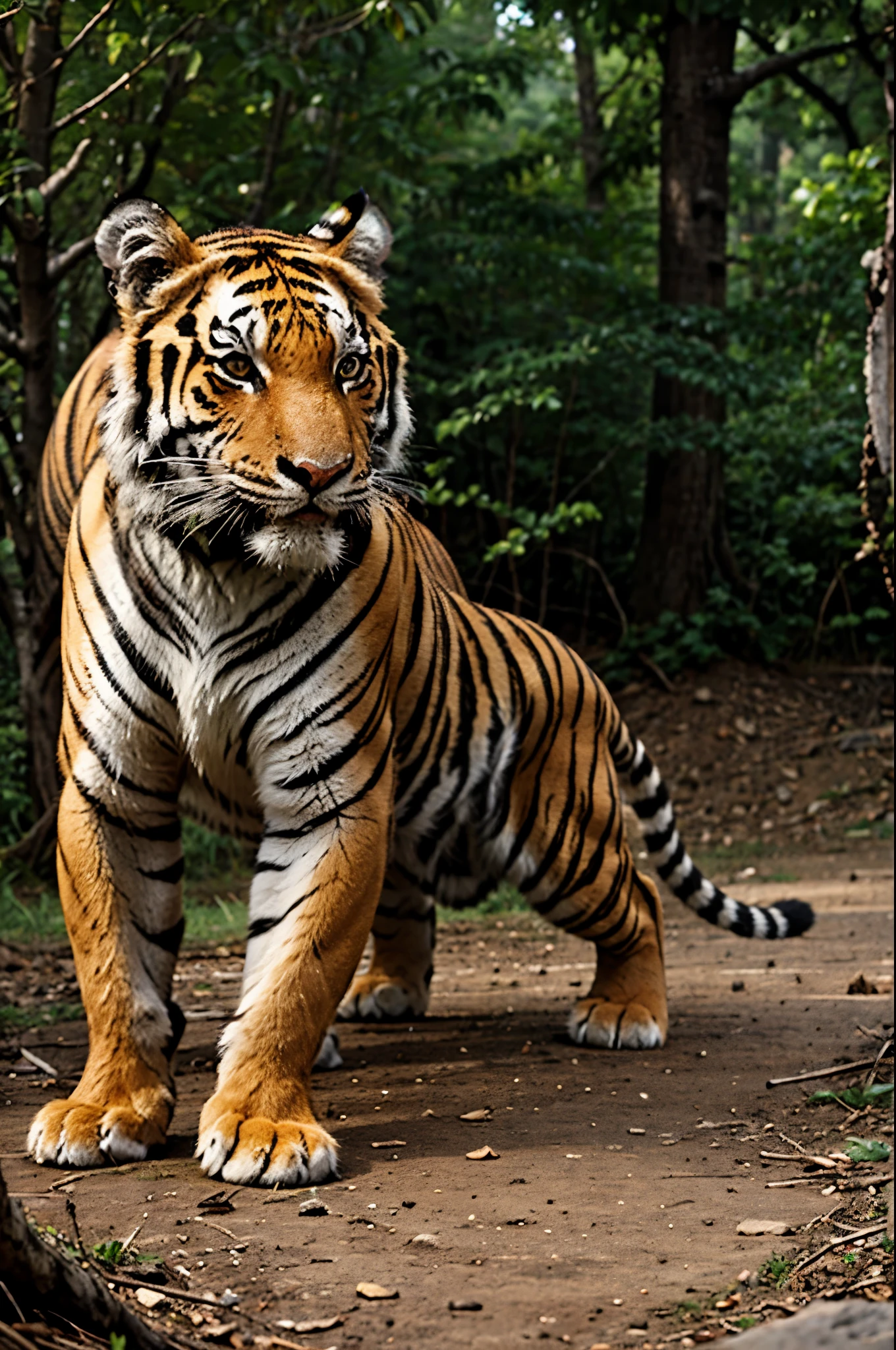 A tiger near aman