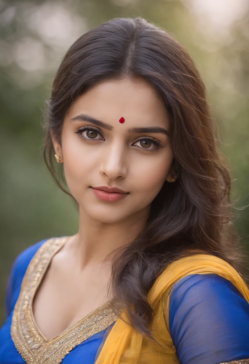 indian girl , big ,a close up of a woman in a blue and yellow dress, very beautiful enga style, with lovely look, very very beautiful woman, candid photo, traditional beauty, candid photograph, very beautiful girl, candid picture, girl next door innocent look, very beautiful woman, lovely woman, selfie photo, very beautiful photo, cute beautiful, cute photo, with accurate face, attractive girl