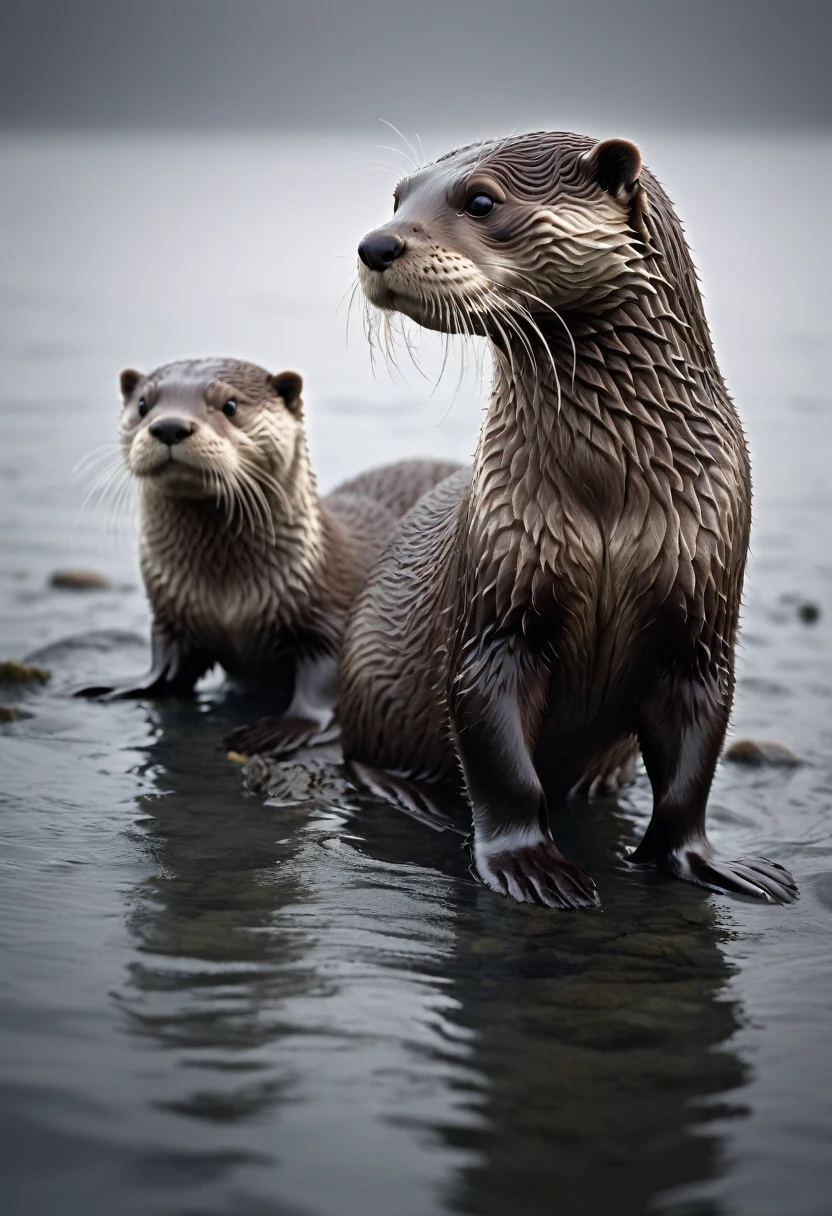 (an Otter), by Pierre Pellegrini, best quality, masterpiece, very aesthetic, perfect composition, intricate details, ultra-detailed