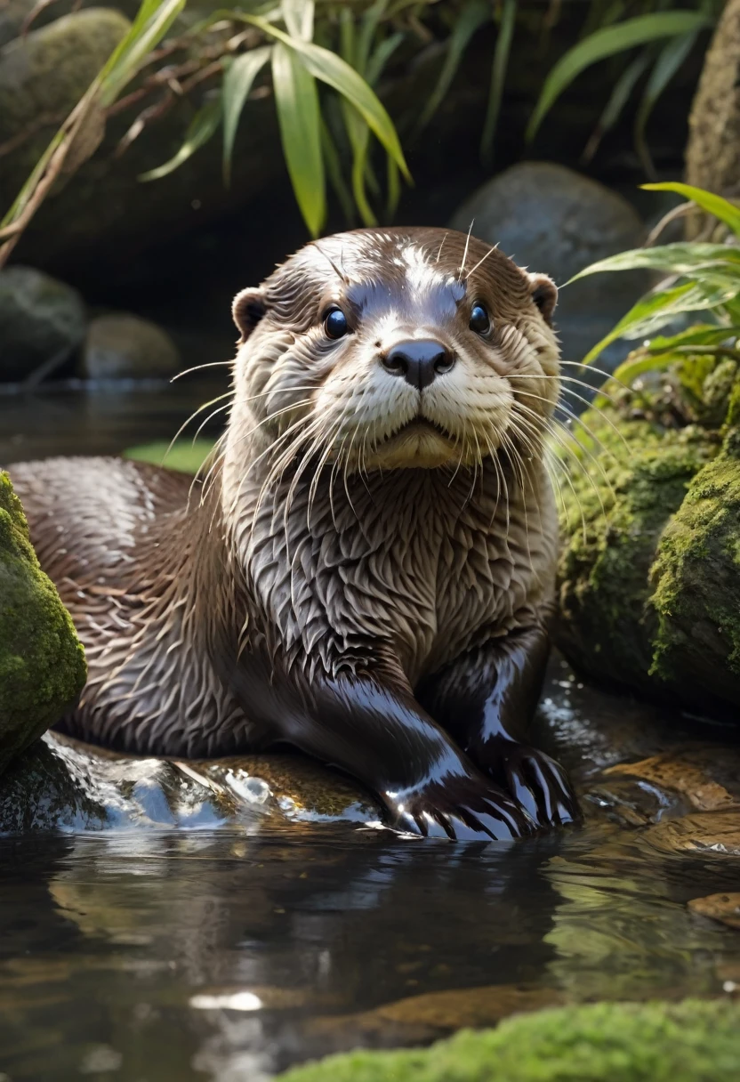 (An Otter), by Yoshiyuki Tomino, best quality, masterpiece, very aesthetic, perfect composition, intricate details, ultra-detailed
