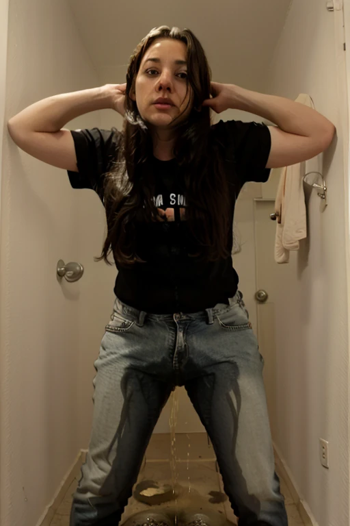Peeing her pants desperation