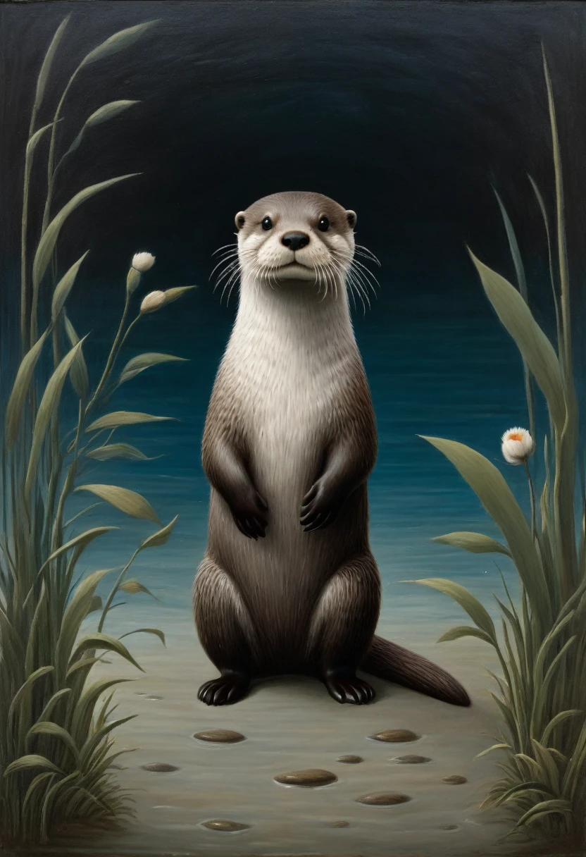 (An Otter), by Gertrude Abercrombie, best quality, masterpiece, very aesthetic, perfect composition, intricate details, ultra-detailed