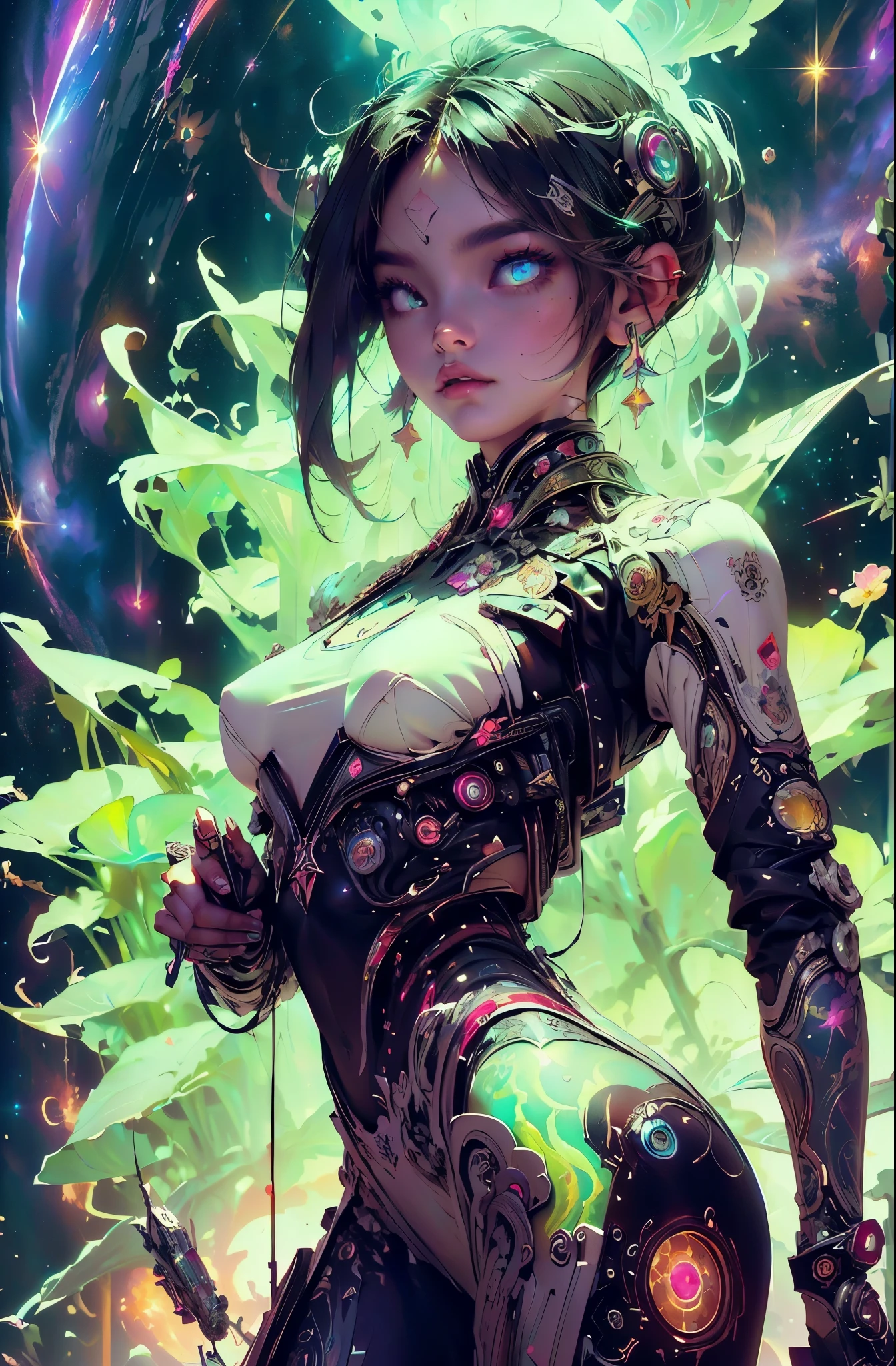 (symmetrical, beautiful eyes), a close-up of a woman in a futuristic outfit with a sci - fiore, 4k highly detailed digital art, beautiful digital artwork, artwork in the style of guweiz, ross-draws cartoon vibrant, ross-draws 1. 0, 8k stunning artwork, Ross tran 8 k, beautiful character painting, ross-draws 2. 0, anime fantasy artwork