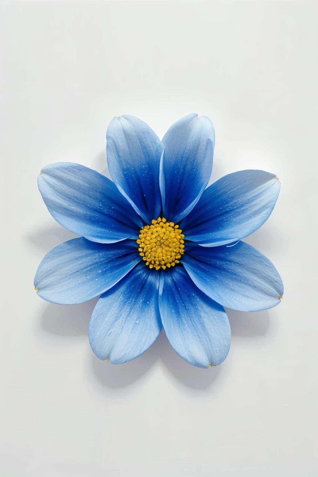 flower view from the sky, white background, blue, high quality