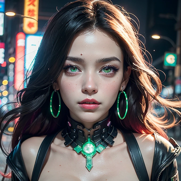 Cyberpunk Tokyo, street view, in Digital Art style,green emerald alien eyes on fire , scarlet lips , pointy ears mouth fire sparkles glitter glitter
horror universe, milky way purple yellow spiral, forehead clock 800k , 900k