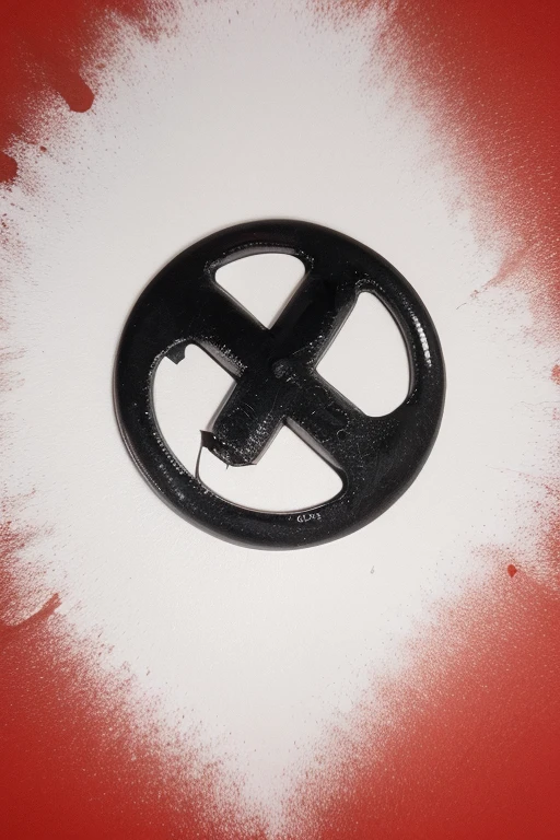 black random symbol on the red background