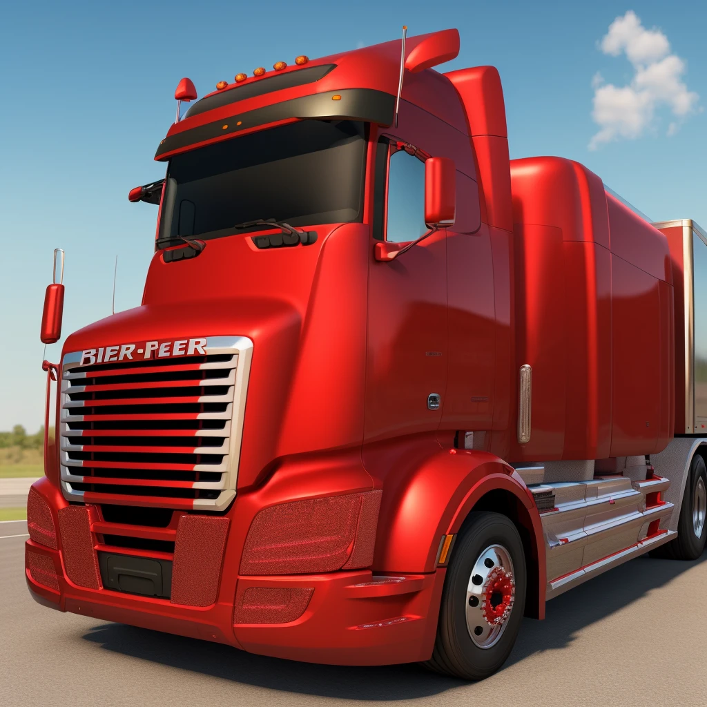 (masterpiece, best quality:1.1), " Truckers Rule ", (clear candy:1.1), 3d, amber red theme, (18-wheeler big truck:1.05), #1girl, beautiful, 18-wheeler big truck, sugar art, glowing, English Text watermark: "TruckersRule", Signature: " TruckersRule ", Artists Name: TruckersRule