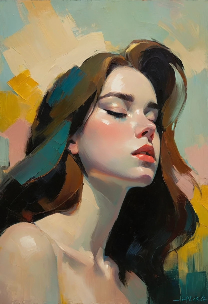 Create an evocative oil painting inspired by Malcolm Liepke, based on the provided image. Capture the intense, introspective expression of the young subject using thick, expressive brushstrokes and a muted color palette. Highlight the emotional depth and vulnerability in the subject's gaze, emphasizing the play of light and shadow on their face. Maintain a simple, textured background that complements the subject's contemplative presence. Focus on the tactile quality of the oil paint to convey the raw emotion and intimacy characteristic of Liepke's style.