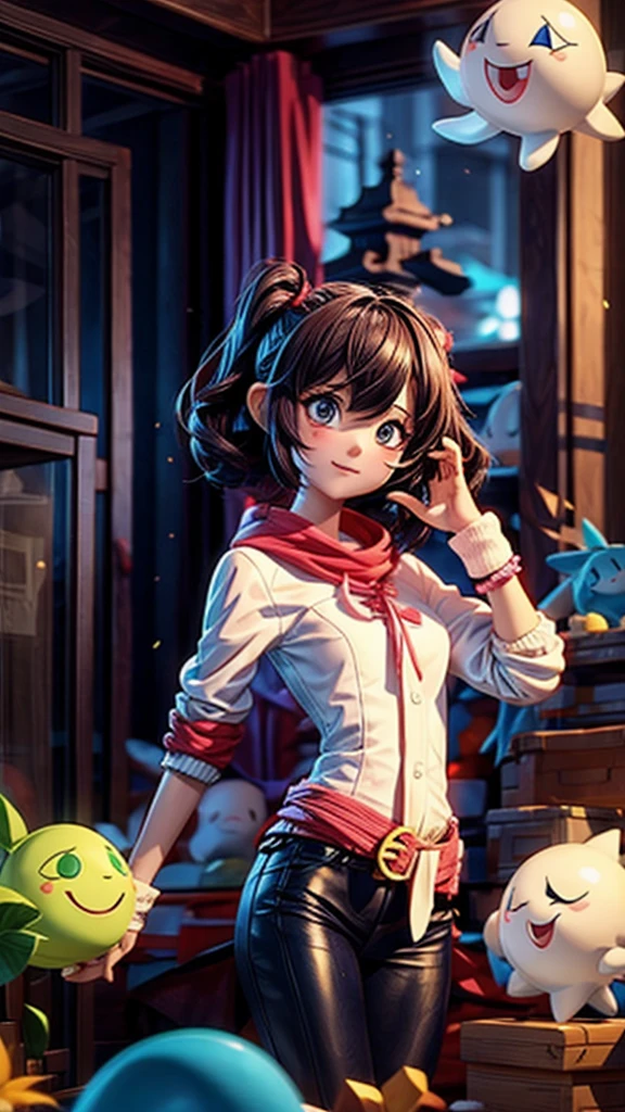 Girl playing with neo ghost