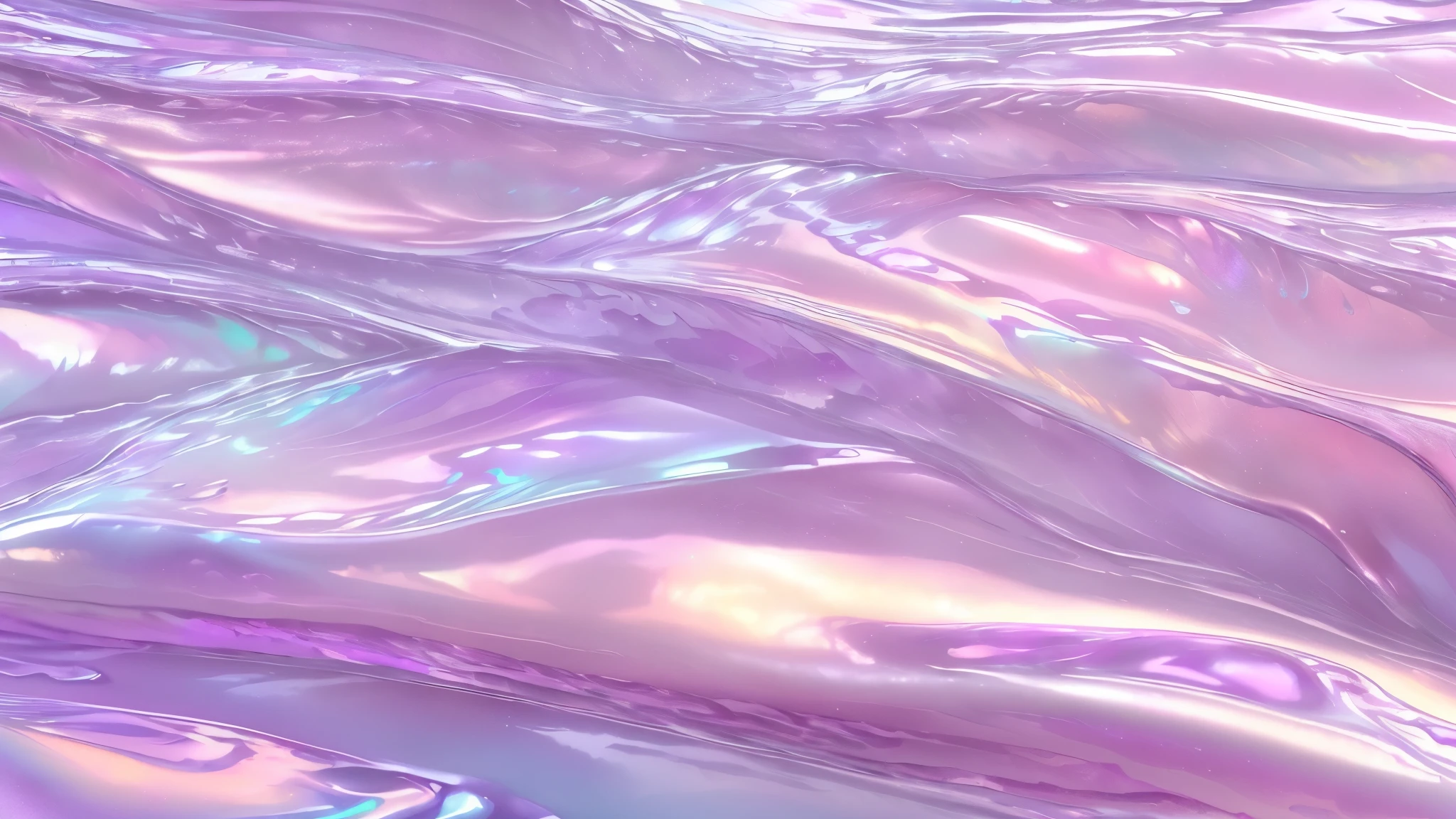Close-up of pink and purple liquid textured surface, iridescent texture, iridescent aesthetic, pearl skin, opalescent, illustration iridescent, iridescent, glossy blotches of iridescence, pearl hues, Holographic texture, pearl, wallpaper aesthetics, iridescent. fantasy, pastel texture, paint swirl aesthetic