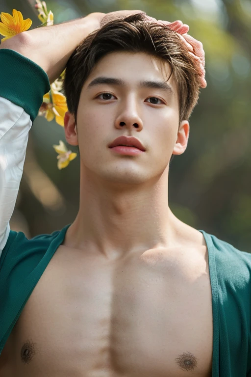 2Man, ((male model )) heaty skin, masterpiece, best quality, most handsome man in the world, by Kim Soo-hyun, prefect body, beautiful male model, an attractive man 18-24 years old aesthetic, at spring flower booming, green fields, spring, plains, trees, flower, blue sky, ruggedly handsome young man wearing a sexy bikini, mascular, lifted arms, spread legs, pubes, ((smooth body)), super cute, dynamic pose, cool and seductive, dramatic lighting, full body shot, full body shot, youthful face, full body, body without hair, thin and tall, fit body, dominant, Caucasian or white skin, youthful face, firm body, high definition, natural flesh tones, soft light, highly detailed, looking at viewer, photography, detailed skin, real person, realistic, photo-realistic, insanely detailed, face detail, hype maximalist, hype hyperrealism, cinematic, telephoto, lighting intricate details, highly detailed, highly detailed, digital painting, artstation, concept art, smooth, sharp focus, illustration, Unreal Engine 5, 8K, art by Ross Tran and greg rutkowski and alphonse Mucha, UHD, 8k, show only male.8k uhd, dslr, dim lighting, high quality, film grain, Fujifilm XT3, male only fan,2 mans, pair model.