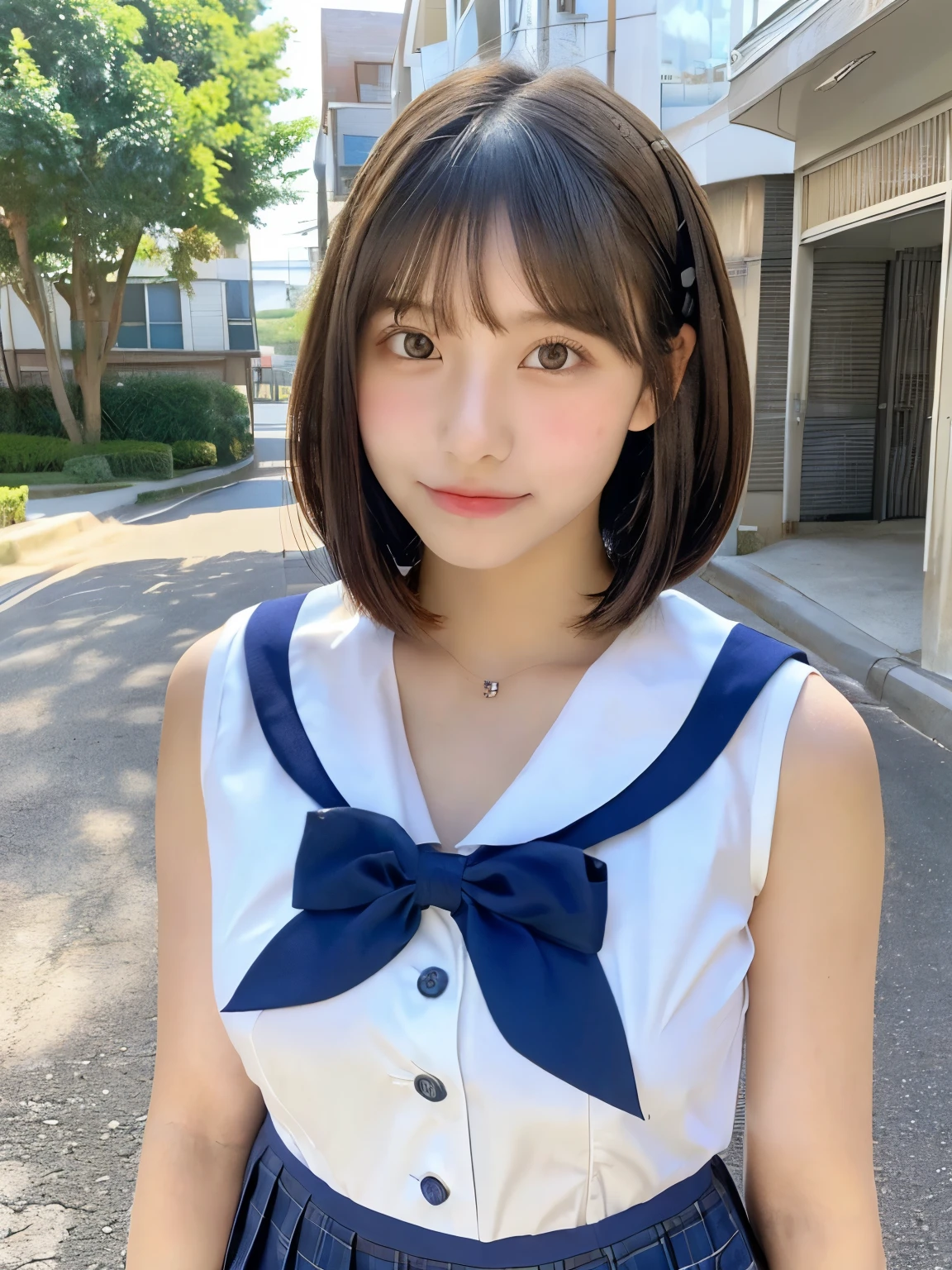 (Camisole uniform:1.3) ((Very sharp:1.3)).   Lots of high school girls　　Cute high school girl　White cotton shirt　性的なBig Breasts　(Very detailed:1.2)  (super high quality:1.2) (super high quality:1.2)Detailed and high quality eyes　photograph　3 Japanese girls　(Each girl has a different hairstyle randomly、A different face:1.3) 　Fair skin　16 years old lips:1.3))　Beautiful and soft skin　((Beautifully styled straight short hair))  Beautiful and perfect body　very cute　Beautiful young man with clear skin々New Skins　16 years old　(High schoong a sleeveless shirt) Big Breasts　whole body　Seaside Road　morning　Beautiful light　　Front view　　(Big Breasts:1.3)   (Cleavage)　(Amazingly cute girl:1.3)　　(whole bodyポートレート)　