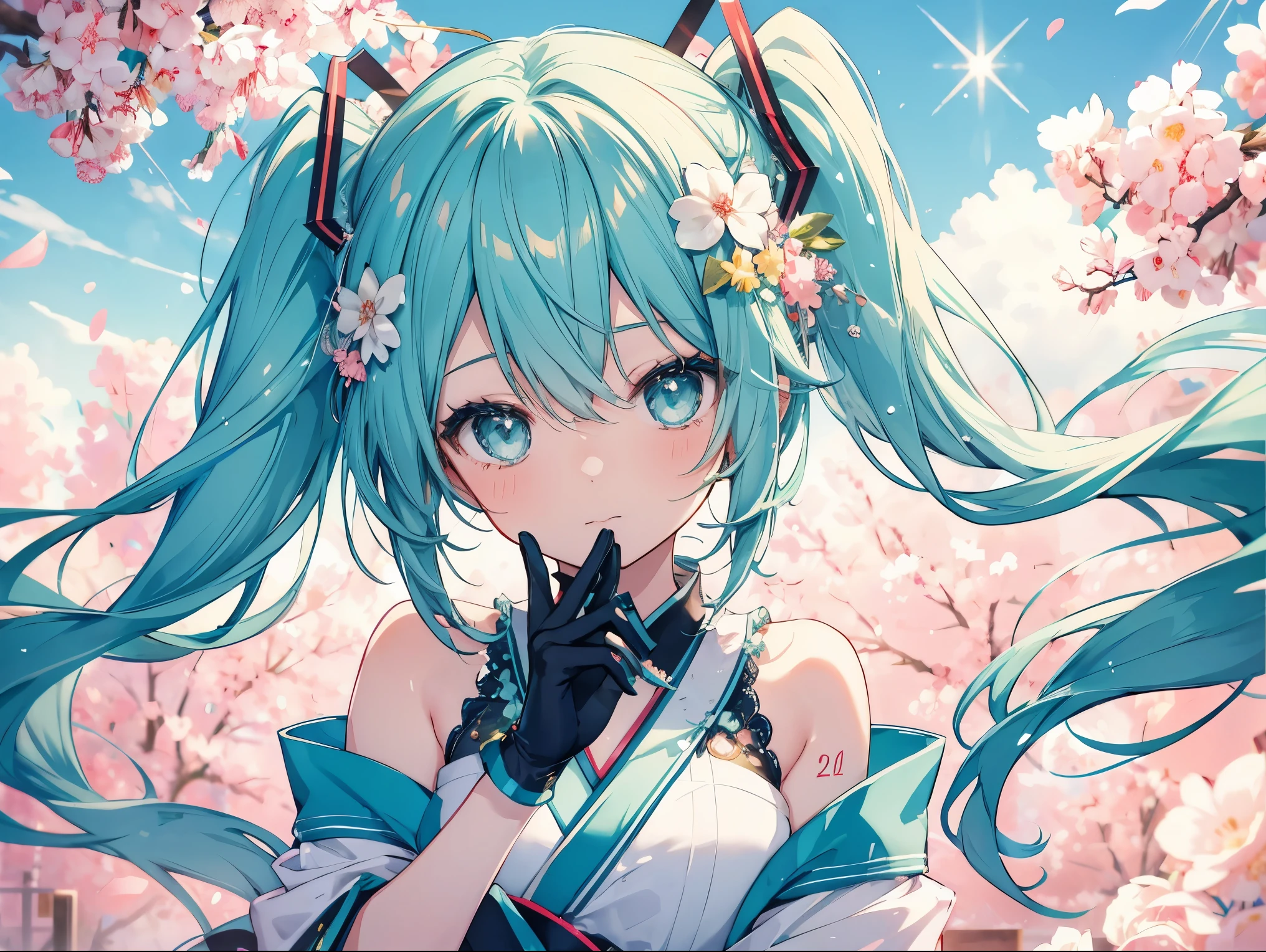 miku hatsune、New Year&#39;s visit、kimono、Beautiful poop、cute、Drawing a fortune、kimonomiku hatsune