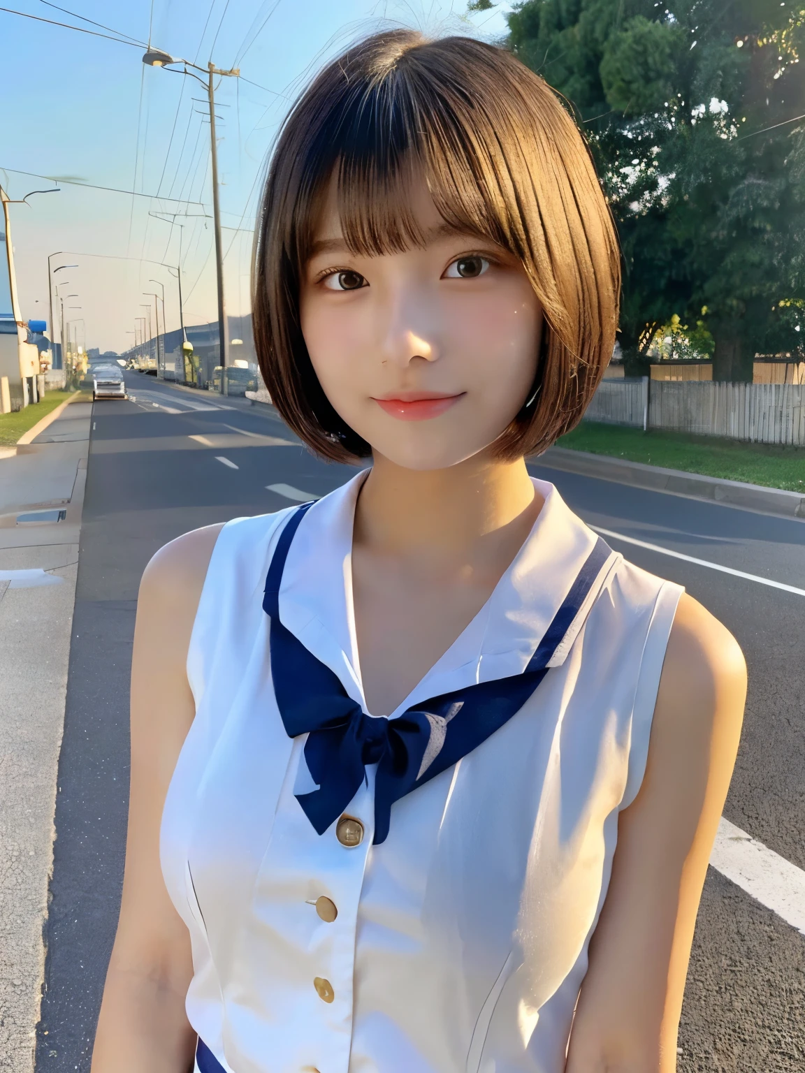 (Sexy Camisole Uniform:1.3) ((Very sharp:1.3)). Many high school girls Cute school girl White cotton shirt 性的なBig Breasts (Very detailed:1.2) (super high quality:1.2) (super high quality:1.2)High quality with attention to detail photograph Three Japanese Girls (Each girl has a different hairstyle randomly、A different face:1.3) Fair skin 16 years old lips:1.3)) Beautiful and soft skin ((Beautifully styled straight short hair)) Beautiful and perfect body very cute Beautiful young man with clear skin々New Skins 16 years old (High schoong a sleeveless shirt) Big Breasts whole body Seaside Road morning Beautiful light Front view (Big Breasts:1.3) (Cleavage) (Amazingly cute girl:1.3) (whole bodyポートレート)