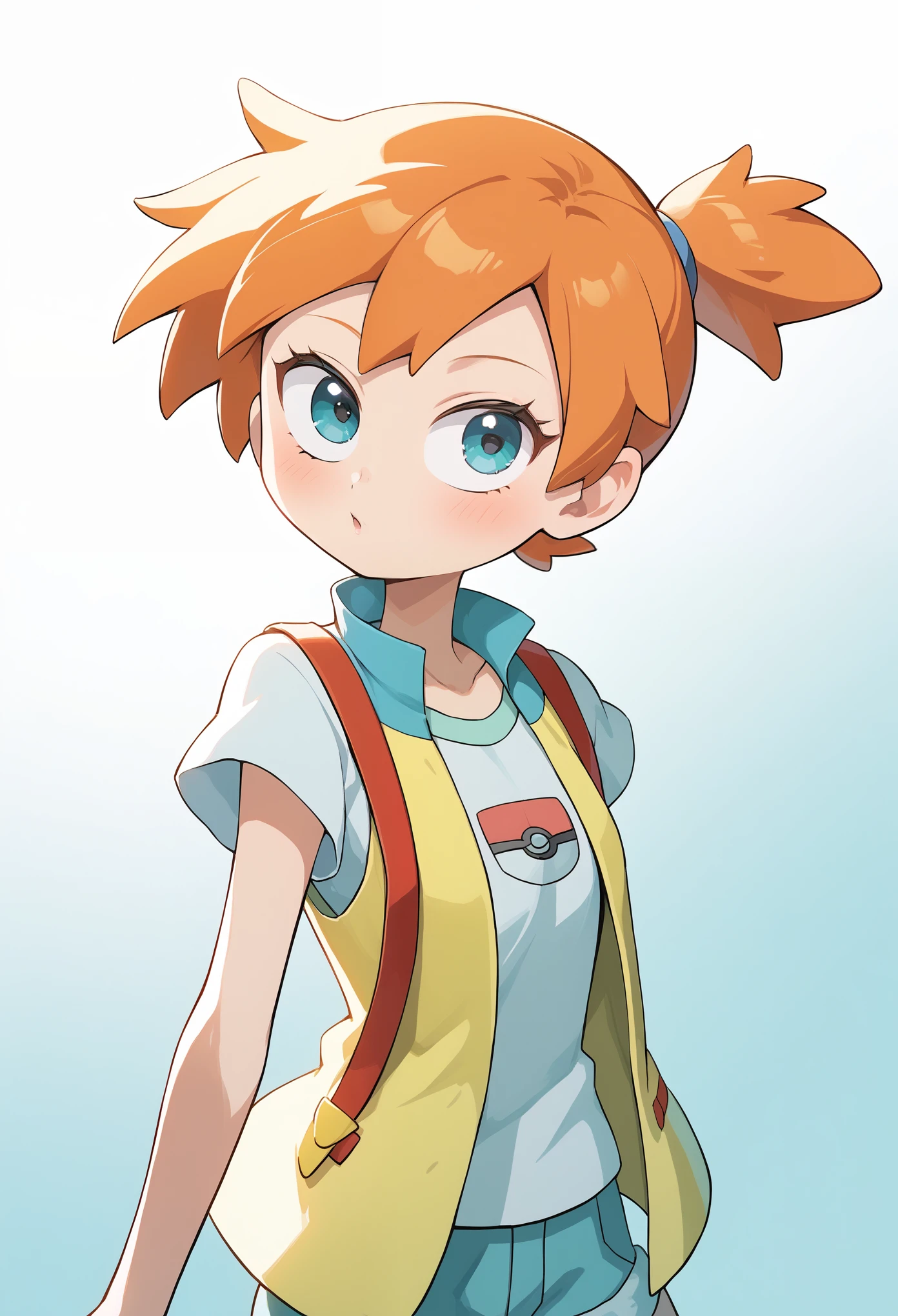 score_9, score_8_up, score_7_up, source_anime, BREAK
1girl, solo,  Pokemon, Misty, flat chest, orange hair,