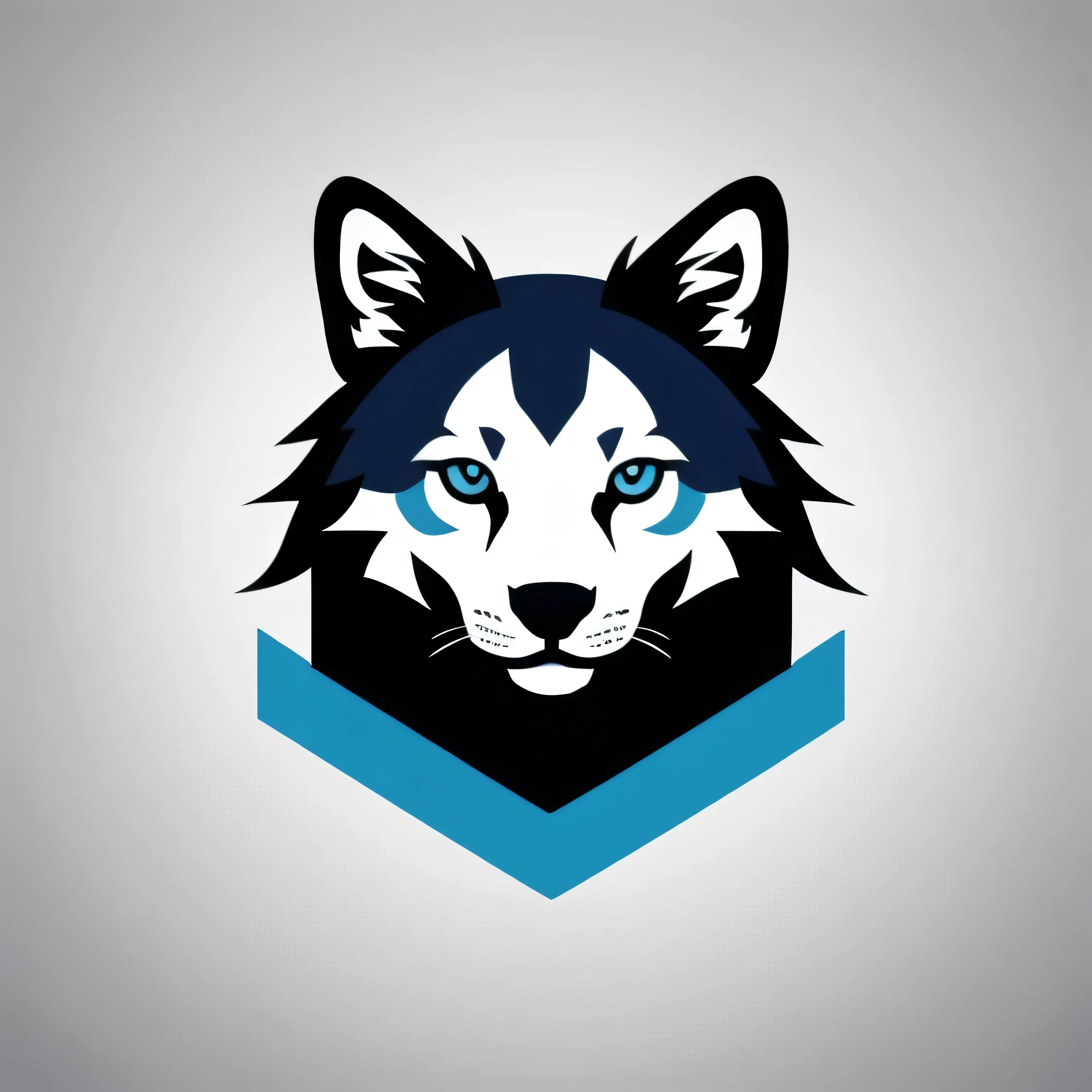 Logo moderno, sensillo, colores azul, negro y blanco, insignia sensilla
