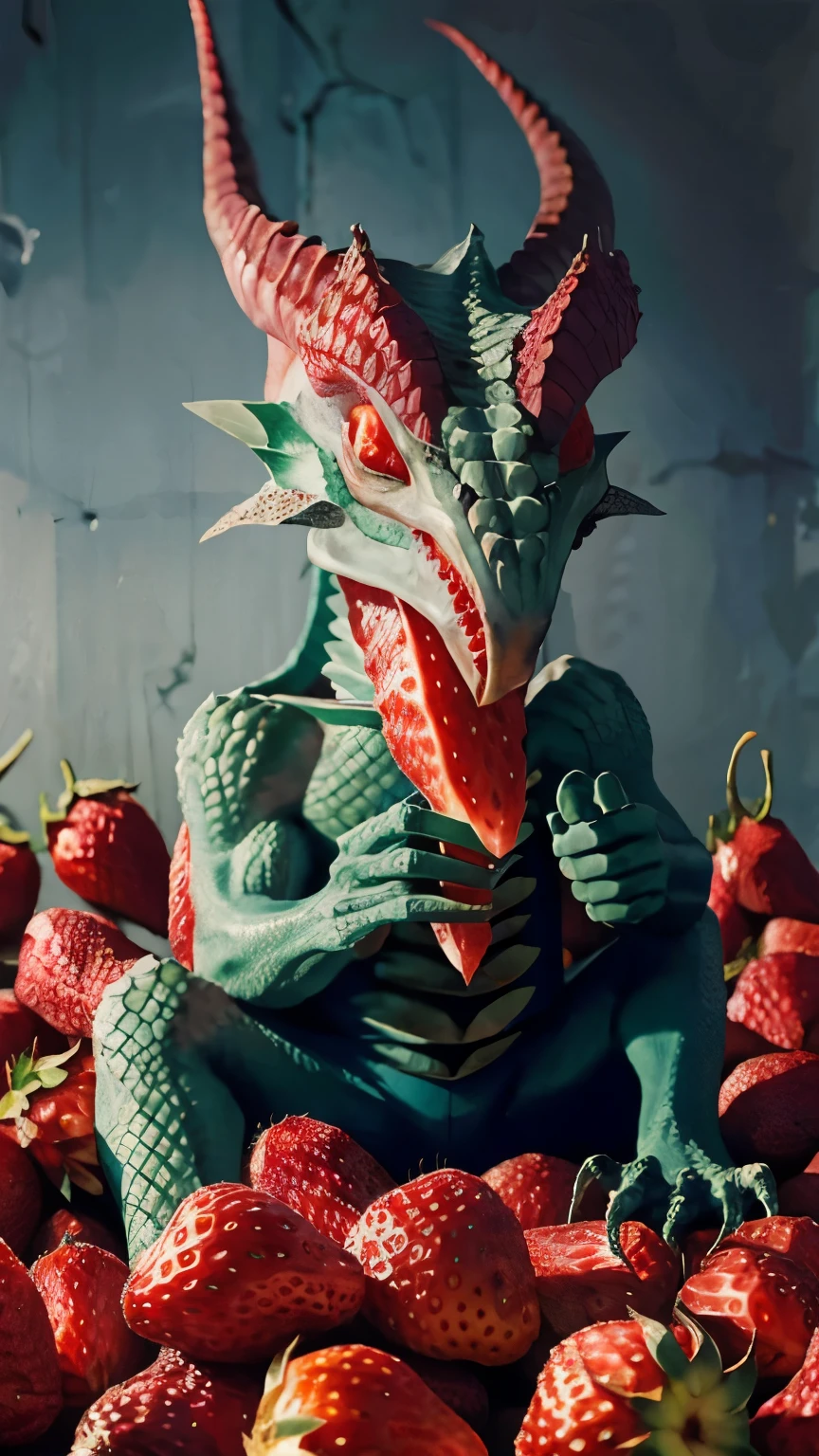 Créé un dragons mangeant des fraises