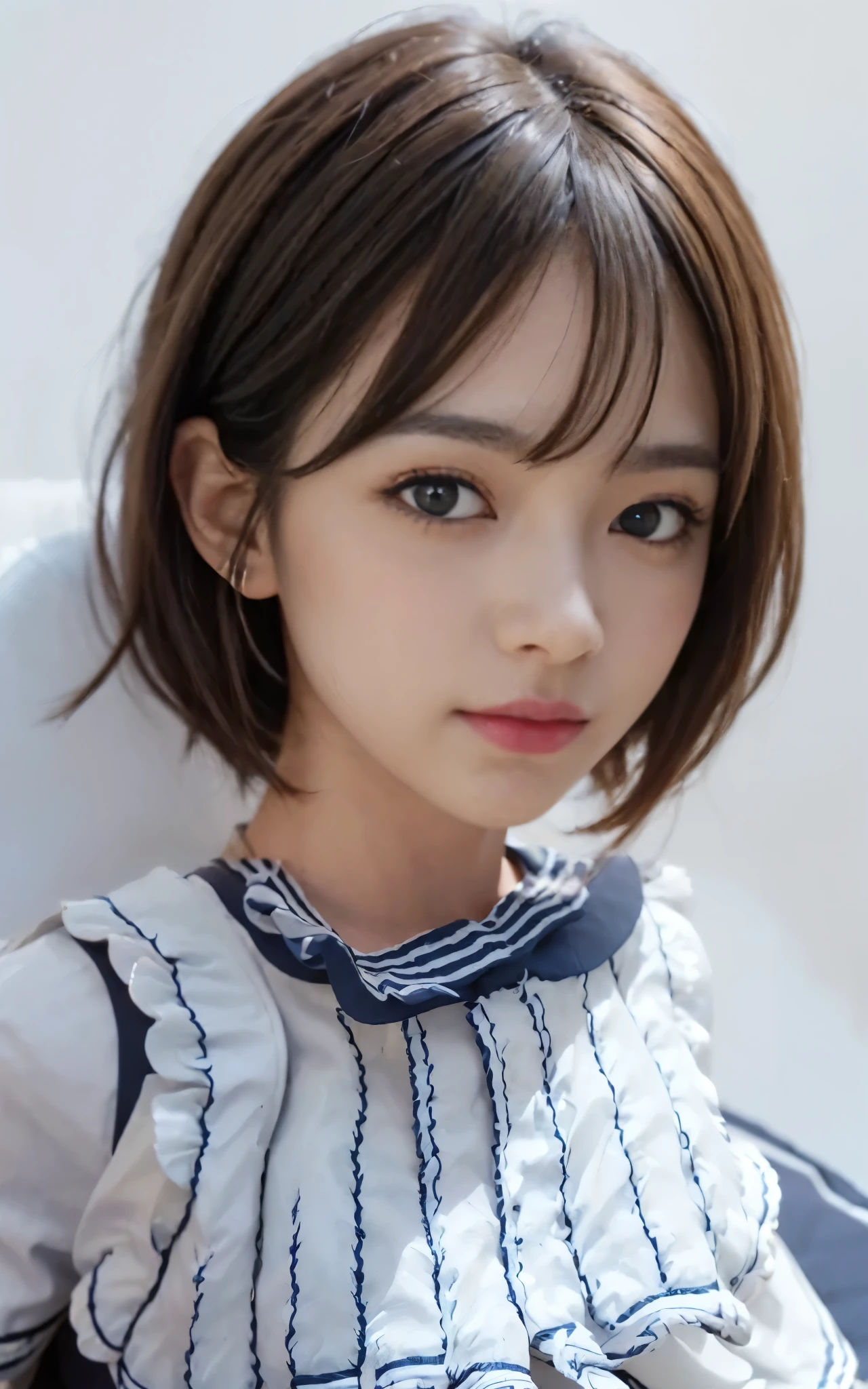 Sudden interruption(Navy Blue Theme:1.4)、(Hairpiece:1.3)、(Short sleeve(Navy blue sailor suit jacket)Double-breasted:1.4)、(Double-breasted:1.2)、((Navy frill tiered super long skirt: 1.4)、(Very fine white embroidery:1.3)