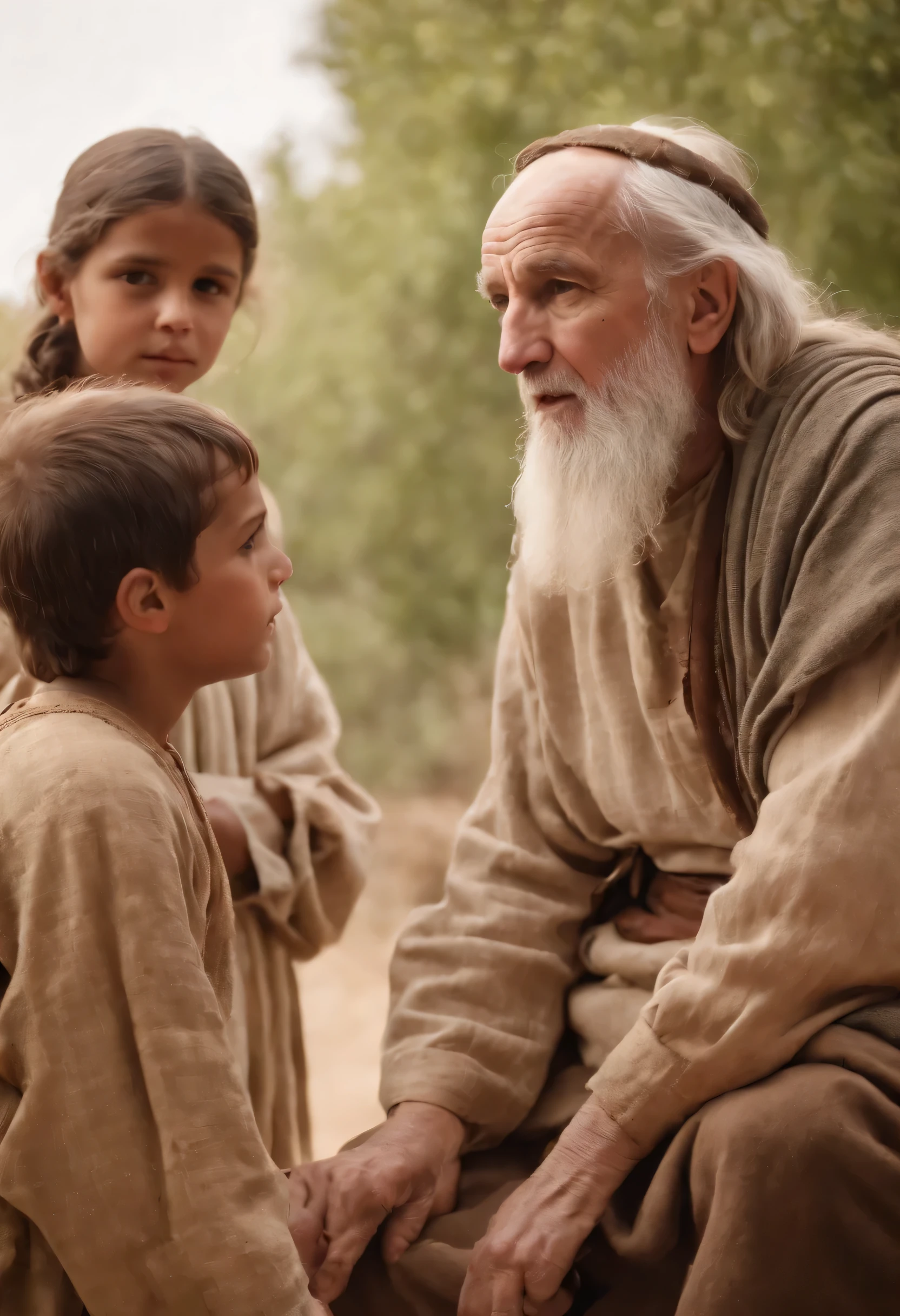 Velho conversando com filhos pequenos, Biblical characters from the New Testament of the Bible,