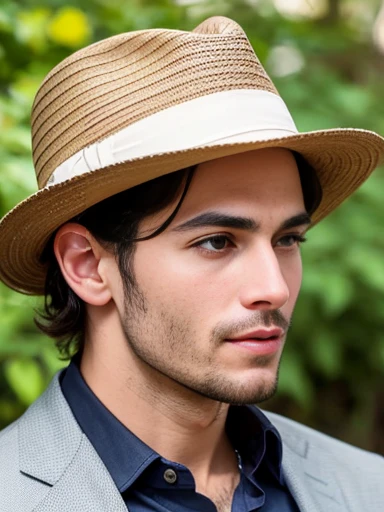 a perfect jew traditional man, fedora hat 4k. focus on face
