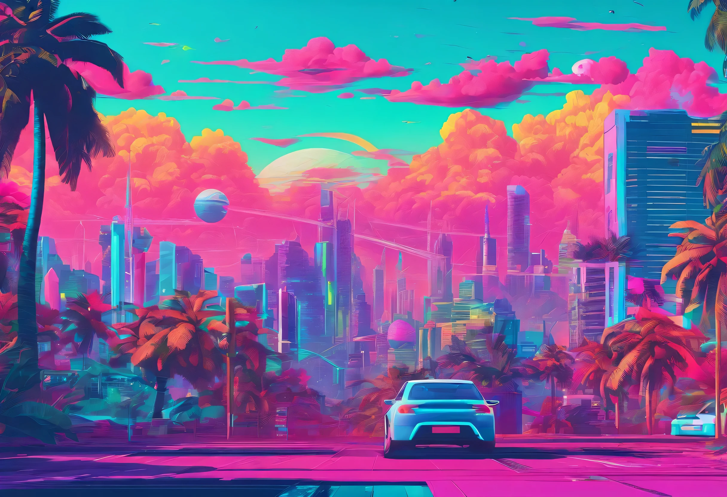 Urban design of the future,The shape of the building is special,There is a sense of design,aestheticly pleasing,Renderings,There are flowers,There are greenery, Rich in color