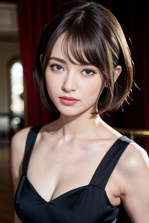 Kiera Knightley, 25 ans, rousse, yeux bleus, delicate, poudre de contour, sexy, French touch, cheveux de longueur moyenne, grains de beauté,  tattoo all over the body, sourire romantique, Seductive look, bonne couverture, de nuit, éclairée par les flashs des photographes, skin details, pores de la peau, sexy, Appareil photo numérique Kodak Smile 10MP, tendance on Behance,  ornement de cheveux, hairclip, cheveux moyens, Tir de cow-boy, rougit, (des mains parfaites), pokemon team rockett , team rockett cosplay,jupe blanche,lettre rouge R,haut court,cuissardes noires,gants de coude noirs, pose lassive