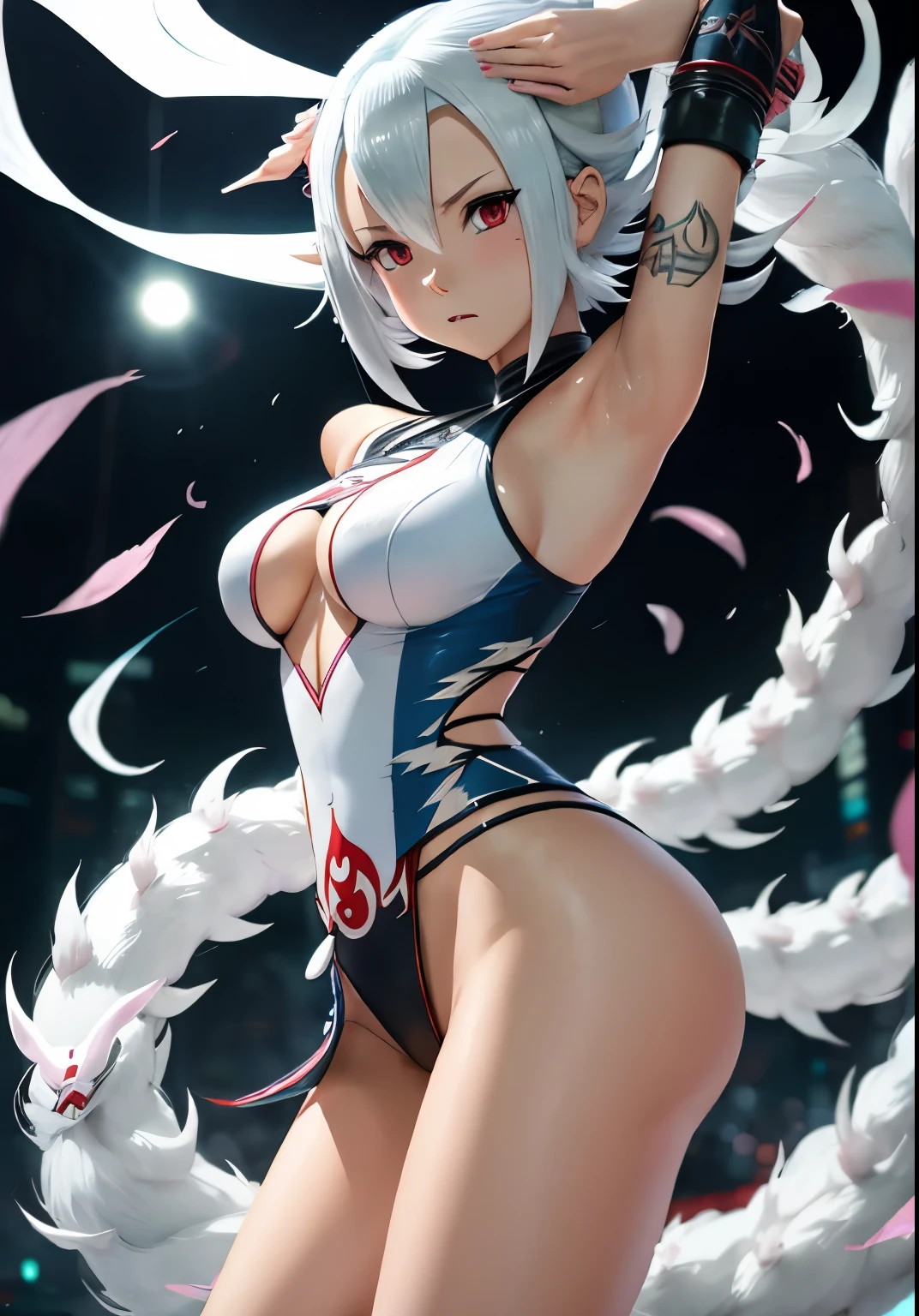 Gojo de jujutso kaisen con reshiram (Pokémon)