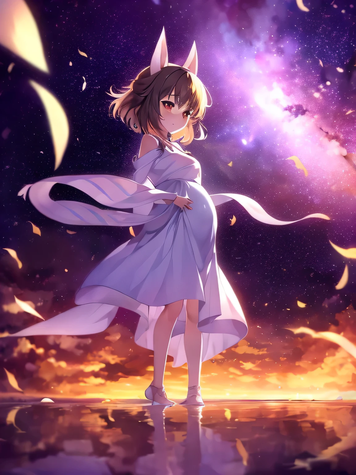 (Two Japanese girls)、the best、masterpiece, 最high quality, high quality, High precision,Highly detailed 8K wallpapers、Pure、sorrow、Tragic Love、Neo-Venezia、Uyuni salt lake、horizontal line、White Knight、Reflective water surface、In the wide sea、(red shoulders、Flushed skin)、(Pregnant women、Off the shoulder、cute ????? apron、Sexy Ribbon、Awahime、Hair blowing in the wind、Shiny Hair、Glowing Skin、beautiful spotlight、Amateur idol photo shoot、Full body portrait)、(Image idol sculpture、A lovely idol pose)、Heavy breathing、(Wide sky、infinity mirror、Beautiful sea)、Cutedaughters、cute kids、(Exposed breasts、Sweat runs down your chest)、Mojimoji、(A shy smile)、defenseless、cute squid belly、return、🌟 Delicate and beautiful eyes、Beautiful eyes illuminated by the light、Shiny Hair、Reflected Eyes、.(Look at the sky:1.3).(Red face:1) . (CG paintings with attention to detail),(Perfect image).、a little excitement、Thin chest、cute smile、Thin body、Before menarche、(girl、Little daughter、Fox Ears、Feather hair ornament、Brown Hair、Gray Hair、Slimming、cute chest、Small breast protrusion、cute belly、cute thighs、Cute barefoot、cute, cute smile)、(girl、wife、daughter、younger sister)、Low Angle、Colorful sky、Contrail、shooting star、rainbow、Aurora、Solar flare