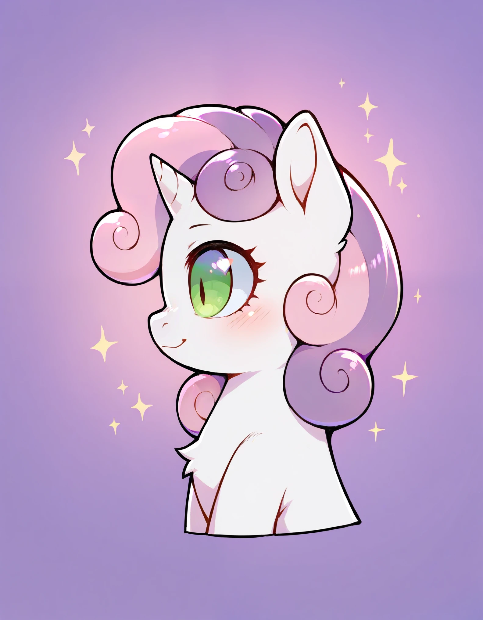 score_9, score_8_up, score_7_up, score_6_up, best quality, highres, source_furry, feral, sweetie belle, , young, profile, cute floreal background