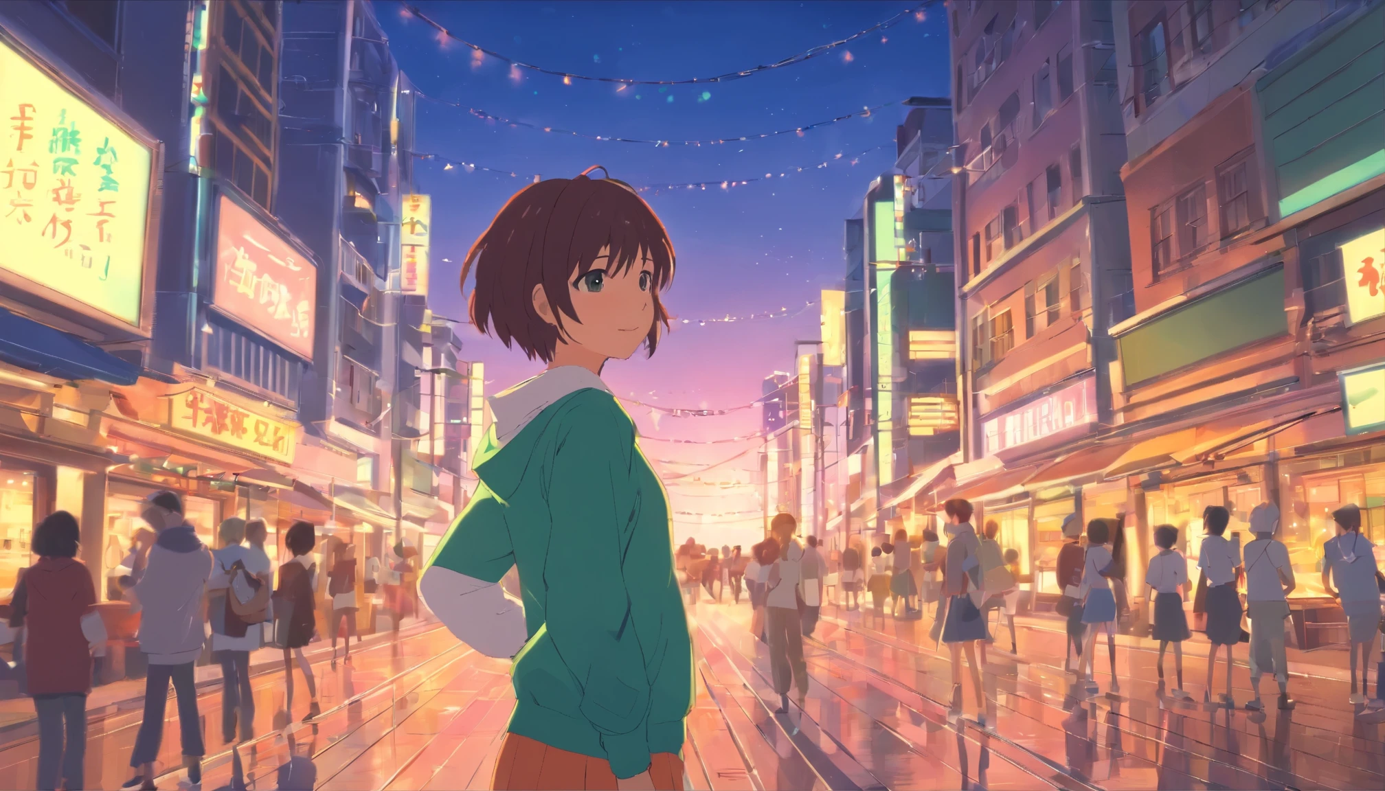 makoto shinkai,Makoto Shinkai&#39;s Style,Teenage Girl,Japanese,Green Screen,Chroma Key,Modern