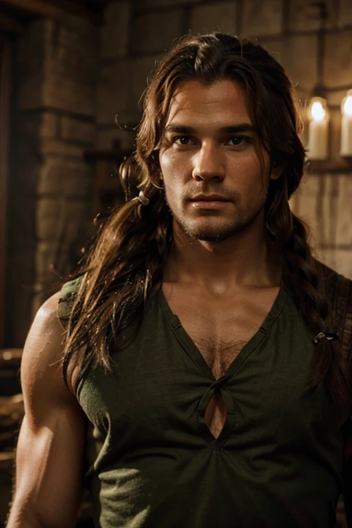 Archer viking au long cheveux