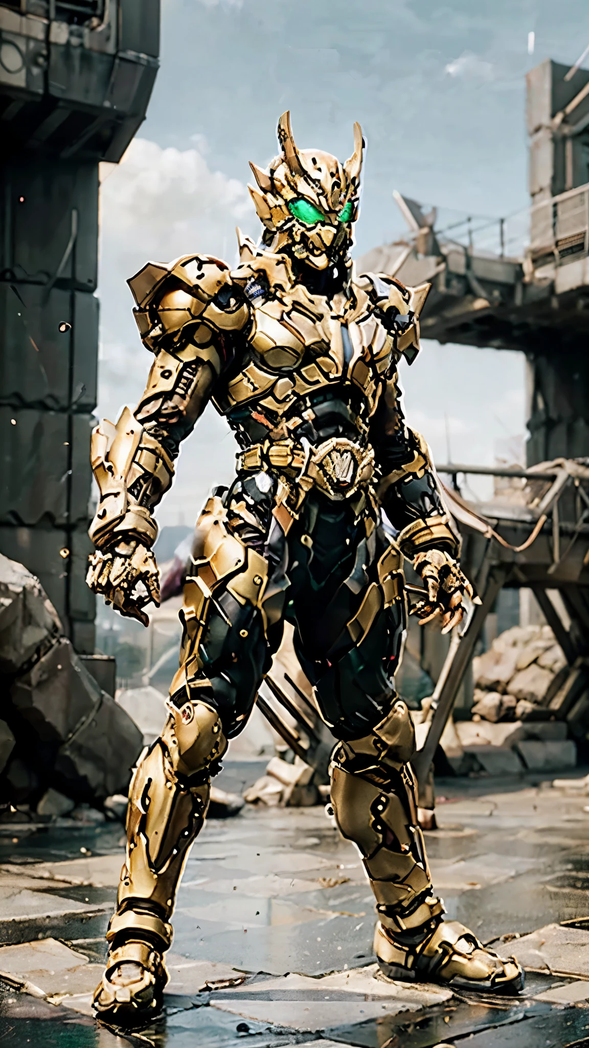 A man wearing a full-face helmet, a fantasy-style biotech armored combat suit, green eyes, (a composite layered chest armor), fully enclosed shoulder guards, matching arm and leg guards, the belt is adorned with Beetle-shaped gem, (the color scheme is primarily black with red accents), the design balances heavy with agility, a high-tech bio-mecha armor, (Armor Concept Inspired by Dynastinae, stand on the top of a skyscraper in a futuristic sci-fi city), this character embodies a finely crafted fantasy-surreal style armored hero in anime style, exquisite and mature manga art style, (element, plasma, energy, the armor glows), ((male:1.5)), metallic, real texture material, dramatic, high definition, best quality, highres, ultra-detailed, ultra-fine painting, extremely delicate, professional, perfect body proportions, golden ratio, anatomically correct, symmetrical face, extremely detailed eyes and face, high quality eyes, creativity, RAW photo, UHD, 32k, Natural light, cinematic lighting, masterpiece-anatomy-perfect, masterpiece:1.5