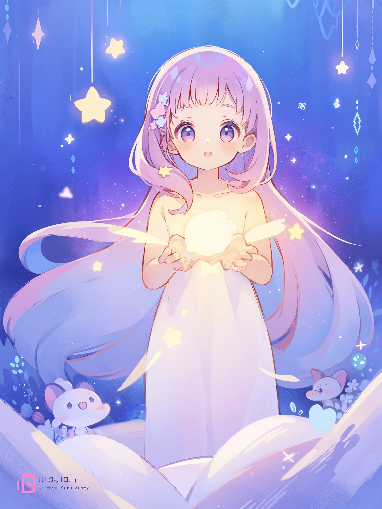 complex background, wishing star background, a woman wearing an ethereal mystical pink translucent dress that reflects the stars, perfume promo art, mystic, complex drawing, highly detailed, Covergirl brand, promo art, artistic rendition, ethereal, starry night, midjourney style