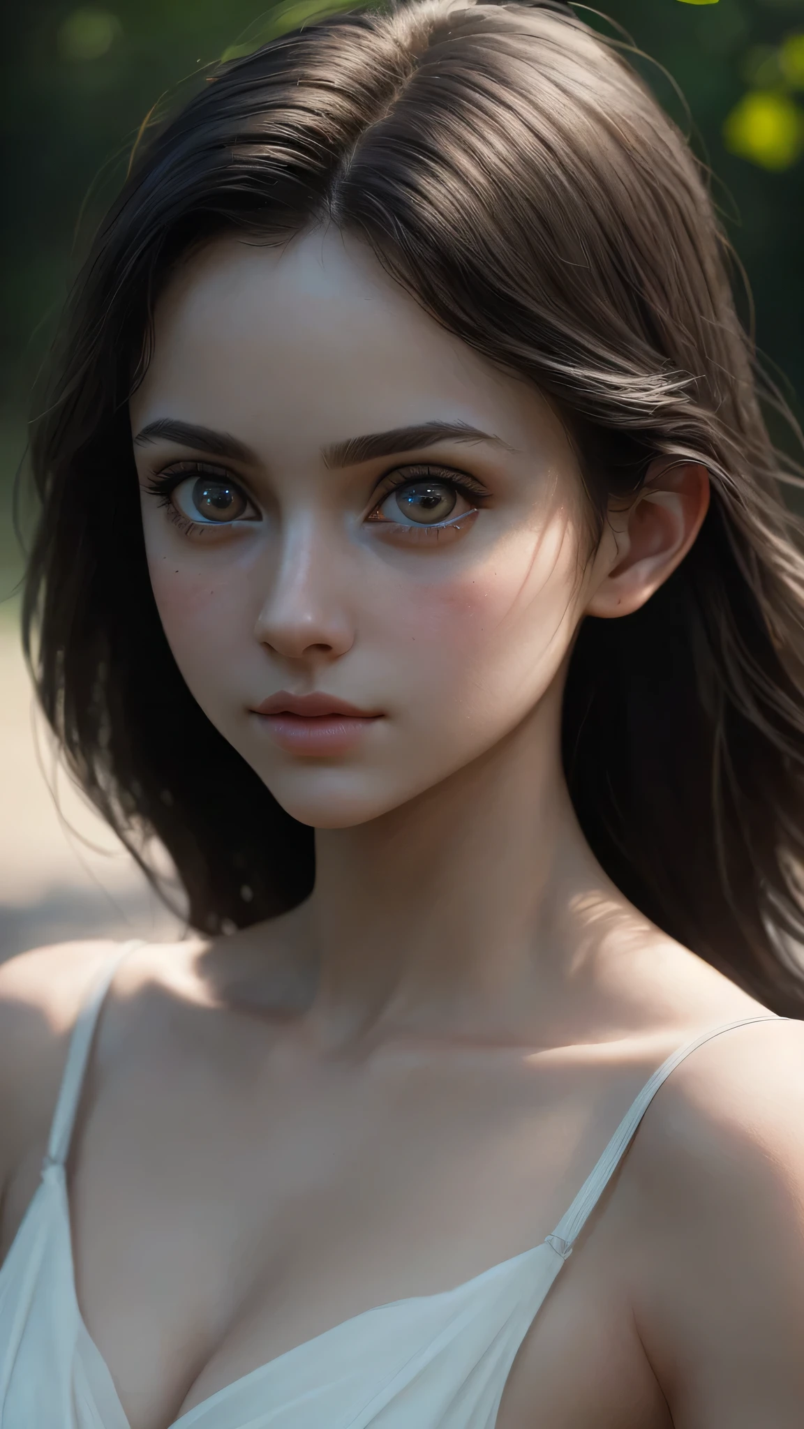 (masterpiece), (Very complicated:1.3), (Realistic), Portrait of a Girl,Big Eyes、Drooping eyes、 The most beautiful in the world,, White skin、delicate、 Upper Body, Outdoor, Strong sunlight, Detailed professional photos of beautiful women, Sharp focus, Cinema Lighting, Octane Rendering Unreal Engine, Volumetrics dtx, (Film Grain, Blurred Background,, Depth of written boundary,