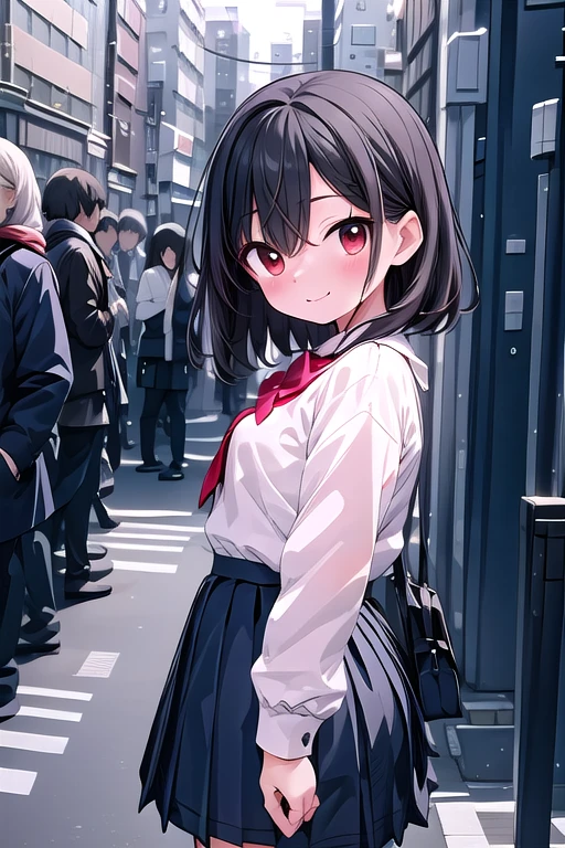 Very detailed, Absurd, Ultra-high resolution, Very detailed, highest quality,
1 short-haired, brown-eyed woman, alone, Nice hands, Perfect hands,Slightly chubby,Small breasts,The butt is small,
BREAK
jirai kei,Checked skirt, shirt, Long sleeve, bow, Blue Skirt, white shoulder frilly shirt, Outdoor, blue bow, Happy smile, smile, Mouth closed, Are standing,
,
cuteポーズ, Cowboy Shot,
Break Slender, cute, Perfectly symmetrical face, 超cute girl, 超cute face, Very fine eye, Ultra detailed hair, 超cute, Super beautiful,
Break in Harajuku, Shibuya Ward, Tokyo, street, crowd, Cityscape,
BREAK medium breasts,
(Black Hair, Red eyes), Hair between the eyes