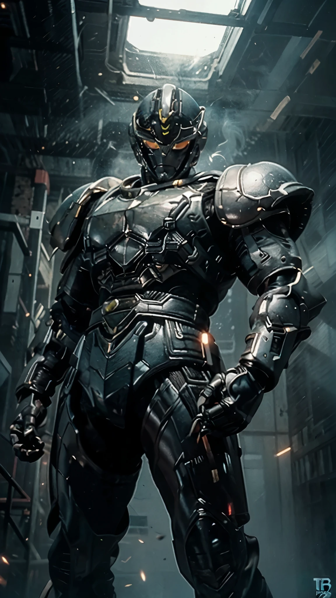 A man wearing a full-face helmet, a fantasy-style biotech armored combat suit, green eyes, (a composite layered chest armor), fully enclosed shoulder guards, matching arm and leg guards, the belt is adorned with Beetle-shaped gem, (the color scheme is primarily black with red accents), the design balances heavy with agility, a high-tech bio-mecha armor, (Armor Concept Inspired by Dynastinae, stand on the top of a skyscraper in a futuristic sci-fi city), this character embodies a finely crafted fantasy-surreal style armored hero in anime style, exquisite and mature manga art style, (element, plasma, energy, the armor glows), ((male:1.5)), metallic, real texture material, dramatic, high definition, best quality, highres, ultra-detailed, ultra-fine painting, extremely delicate, professional, perfect body proportions, golden ratio, anatomically correct, symmetrical face, extremely detailed eyes and face, high quality eyes, creativity, RAW photo, UHD, 32k, Natural light, cinematic lighting, masterpiece-anatomy-perfect, masterpiece:1.5