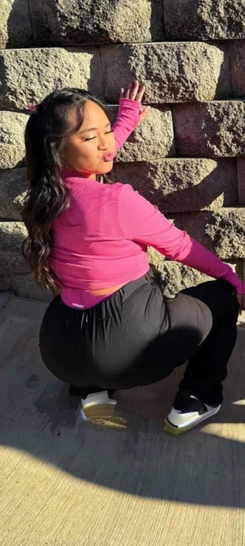 araffe woman sitting on the ground next to a wall with a skateboard, thicc, nicki minaj curvy, she has a jiggly fat round belly, skinny waist and thick hips, profile image, shot from the back, insanely inflated hips, big booty, view from the back, from the back, from the side, widest hips, seen from behind, viewed from behind, view from behind, view from the back, shot from the back, half asian, pov from rear, shot from behind, thicc, view from back, photographed from the back, photo from behind, backview, seen from the back, thick thighs, beautiful thick female, thick body, curvy accentuated booty, filipina, beautiful girl, big ass, huge ass, bbw, from behind, thick, thick thighs, wide hips, bbw, big , sideboob, giant ass, back view, big butt, round butt, tight underwear, underwear halfway off, underwear taking off, grabbing ass, ass spilling over underwear, too thick for clothes
