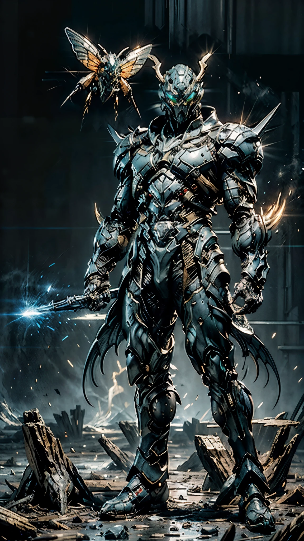 A man wearing a full-face helmet, a fantasy-style biotech armored combat suit, green eyes, (a composite layered chest armor), fully enclosed shoulder guards, matching arm and leg guards, the belt is adorned with Beetle-shaped gem, (the color scheme is primarily black with red accents), the design balances heavy with agility, a high-tech bio-mecha armor, (Armor Concept Inspired by Dynastinae, stand on the top of a skyscraper in a futuristic sci-fi city), this character embodies a finely crafted fantasy-surreal style armored hero in anime style, exquisite and mature manga art style, (element, plasma, energy, the armor glows), ((male:1.5)), metallic, real texture material, dramatic, high definition, best quality, highres, ultra-detailed, ultra-fine painting, extremely delicate, professional, perfect body proportions, golden ratio, anatomically correct, symmetrical face, extremely detailed eyes and face, high quality eyes, creativity, RAW photo, UHD, 32k, Natural light, cinematic lighting, masterpiece-anatomy-perfect, masterpiece:1.5