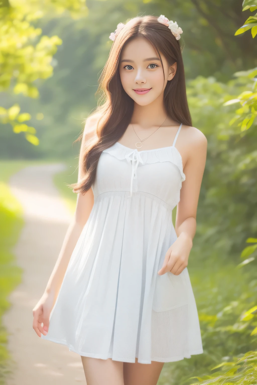 (masterpiece,Captivate:1.5,The biggest attraction for girls,high resolution,high quality)、Nature、Summer clothes、