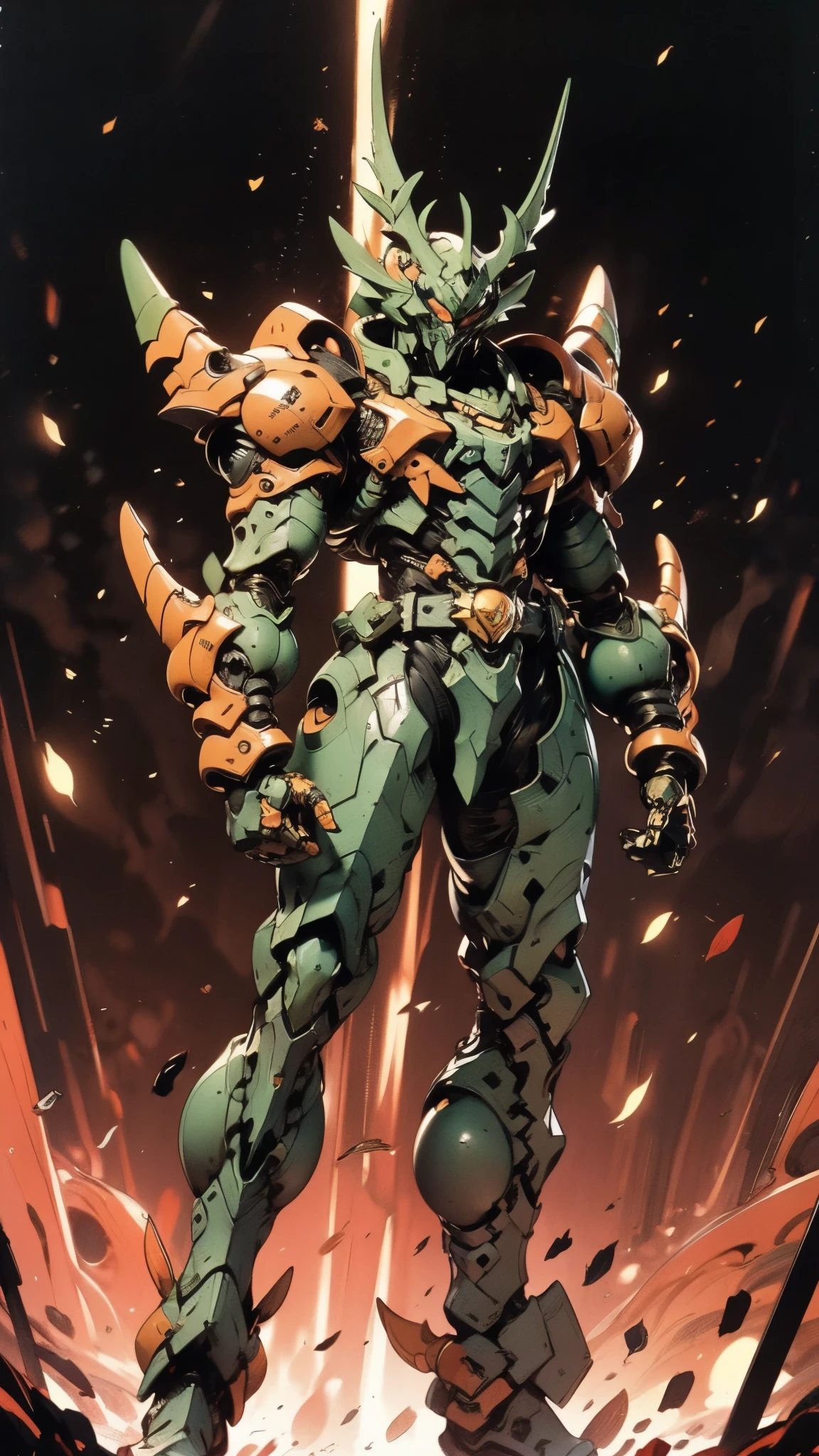 A man wearing a full-face helmet, a fantasy-style biotech armored combat suit, green eyes, (a composite layered chest armor), fully enclosed shoulder guards, matching arm and leg guards, the belt is adorned with Beetle-shaped gem, (the color scheme is primarily black with red accents), the design balances heavy with agility, a high-tech bio-mecha armor, (Armor Concept Inspired by Dynastinae, stand on the top of a skyscraper in a futuristic sci-fi city), this character embodies a finely crafted fantasy-surreal style armored hero in anime style, exquisite and mature manga art style, (element, plasma, energy, the armor glows), ((male:1.5)), metallic, real texture material, dramatic, high definition, best quality, highres, ultra-detailed, ultra-fine painting, extremely delicate, professional, perfect body proportions, golden ratio, anatomically correct, symmetrical face, extremely detailed eyes and face, high quality eyes, creativity, RAW photo, UHD, 32k, Natural light, cinematic lighting, masterpiece-anatomy-perfect, masterpiece:1.5