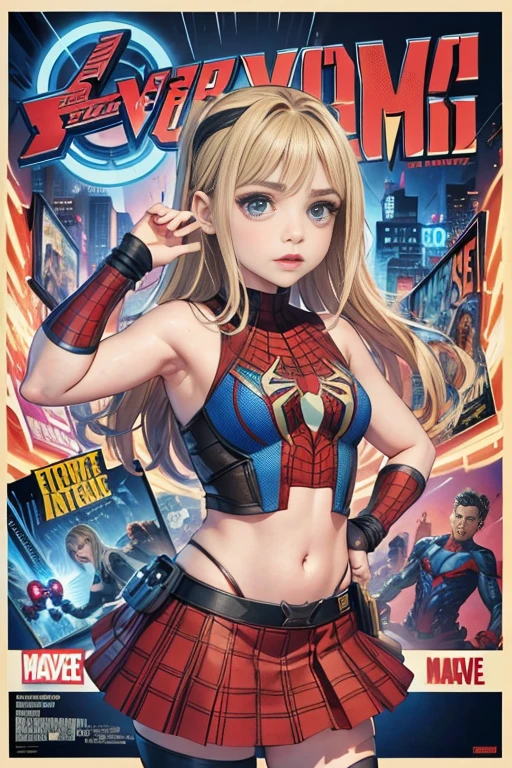 Chloe Grace Moretz、Marvel Comics Movie Poster, Very beautiful, Movies about Spiderman, sexy, whole body, I'm wearing a skirt、Premiere date, Poster、belly buttonを突き出す、new york、She's wearing a torn Spider-Man suit,The suit is torn、Wearing a skirt、 Red and black color scheme,dynamic、masterpiece、highest quality、Ultra-detailed、Very detailed、A delicate and beautiful shine、超A high resolution、Cinematic,Break,Breakdrop,(Torn clothes:1.5), (Wet clothes:1.4), Bare shoulders,Real Rain,Wet Hair,belly button、Exposing Skin、Showing off her sexy shoulders