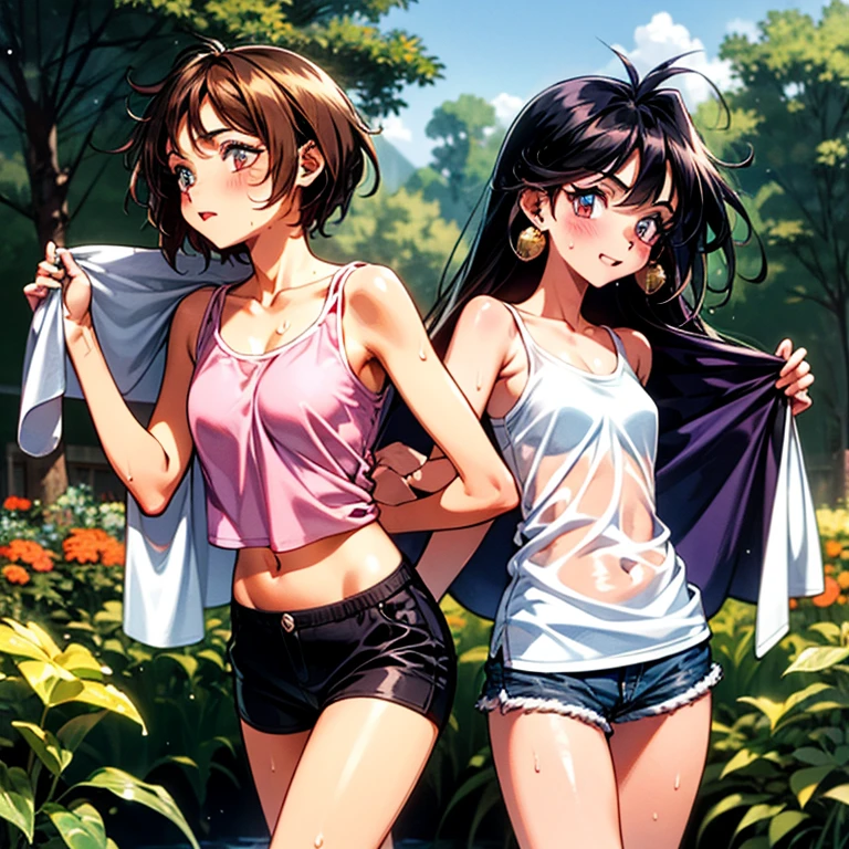 Cool girl、Boyish Girl、Sporty、tits、Wet and transparent、Wet, see-through clothes、camisole is wet and her underwear is visible、Navel Reveal Style、I have a towel、Wet、oil、slimy、Very short hair、black hair color、Shorts、
、high school girl、Gal、brown skin、garden、Pool、tall、Slender beauty、Curved waist、well tanned、Beautiful clavicle、Very slim body、Middle Eastern Girl、Earrings、High contrast、Narrow dynamic range