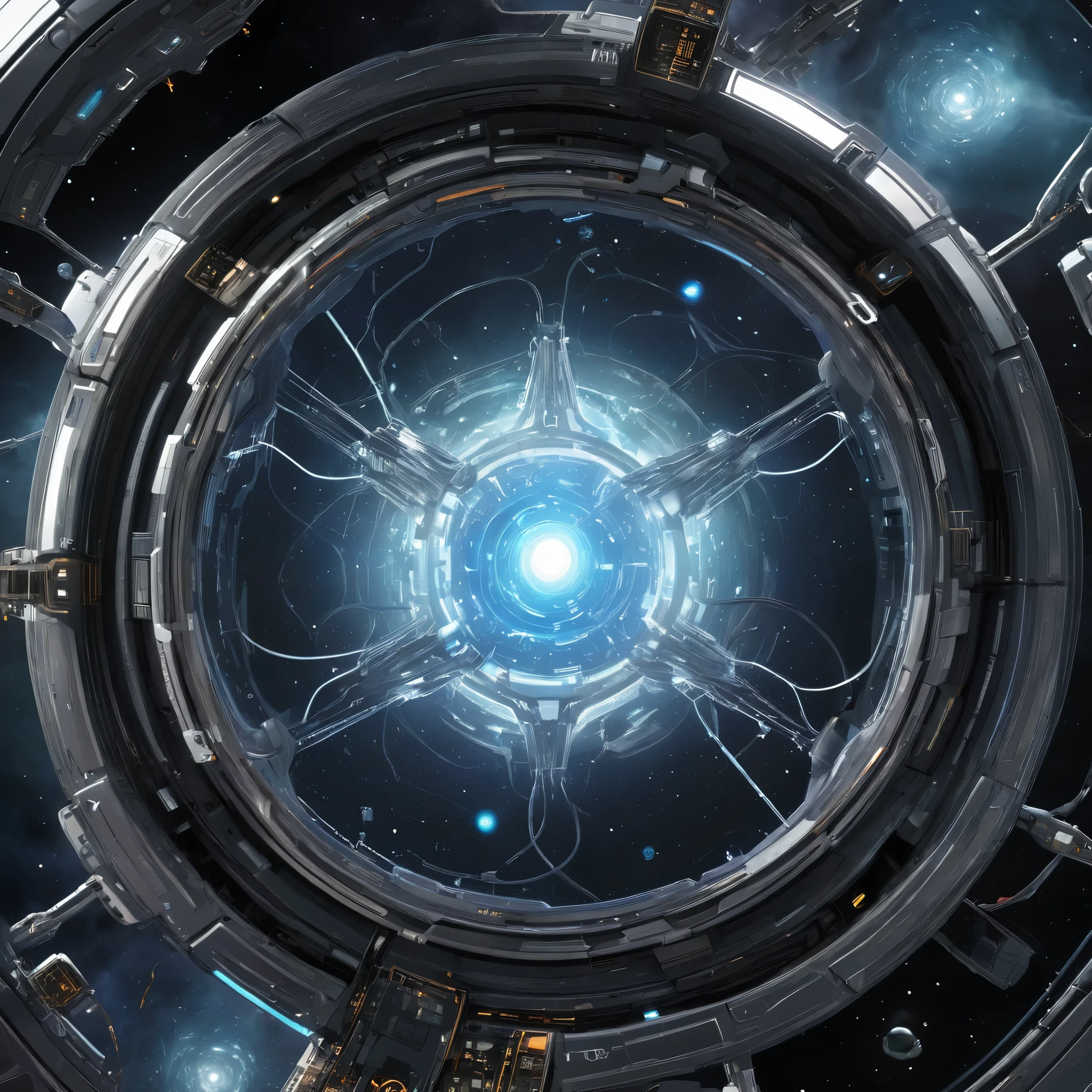 Embark on a journey of discovery as artificial intelligence comes alive within the quantum-powered confines of a spacecraft, its digital consciousness venturing into the unknown reaches of the cosmos.
