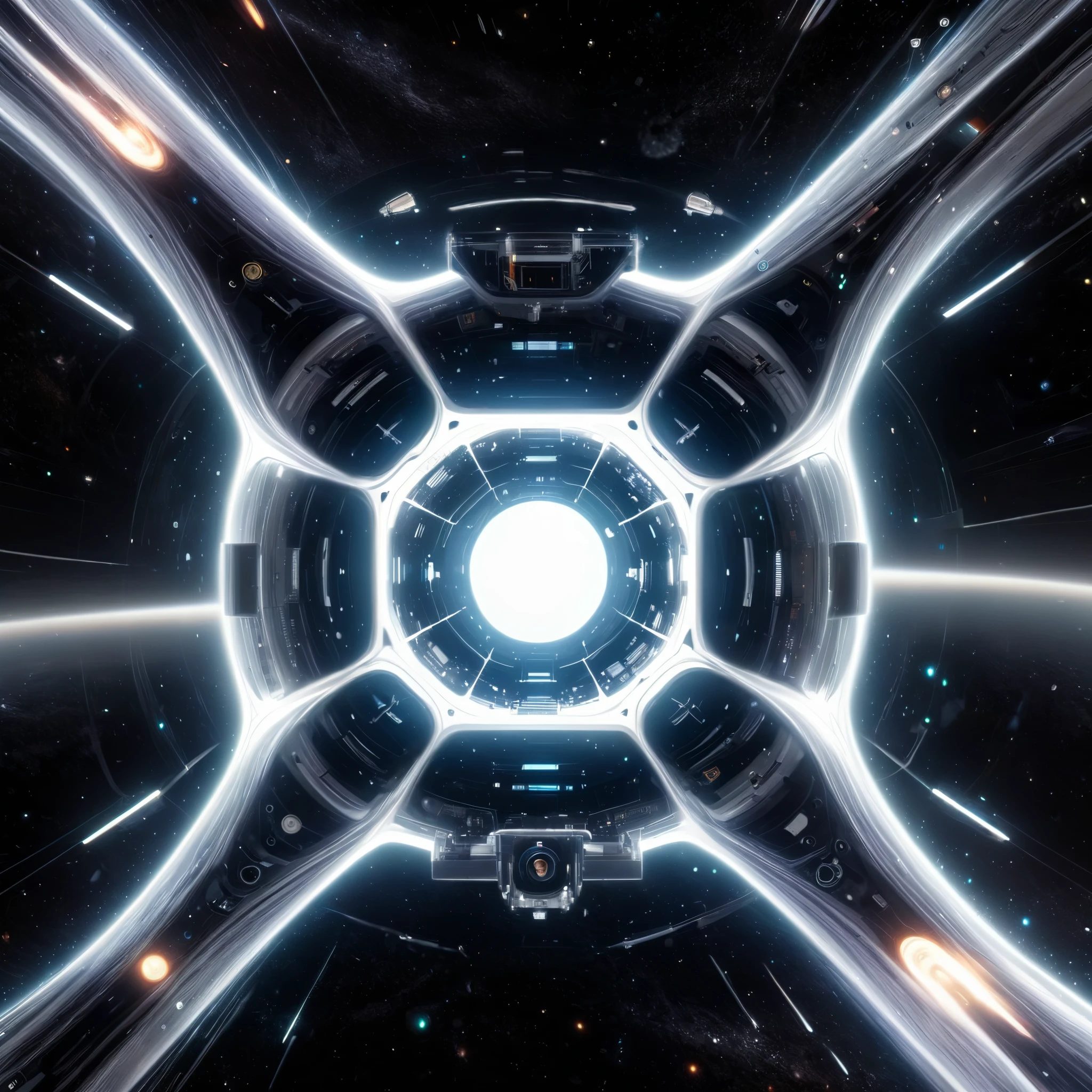 Embark on a journey of discovery as artificial intelligence comes alive within the quantum-powered confines of a spacecraft, its digital consciousness venturing into the unknown reaches of the cosmos.